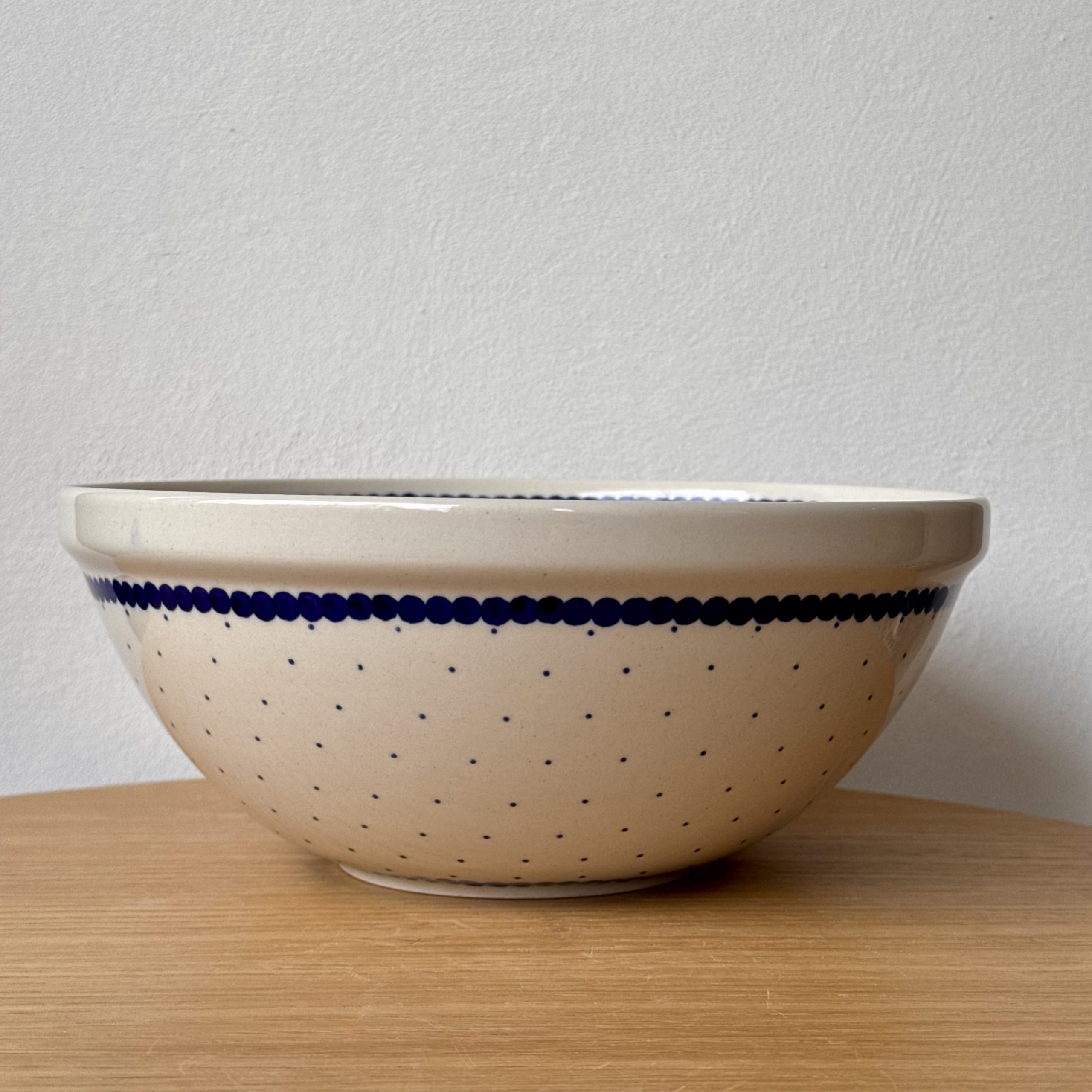 Miska ceramiczna (056) - śr 23,5cm - 61A Mini kropka niebieska