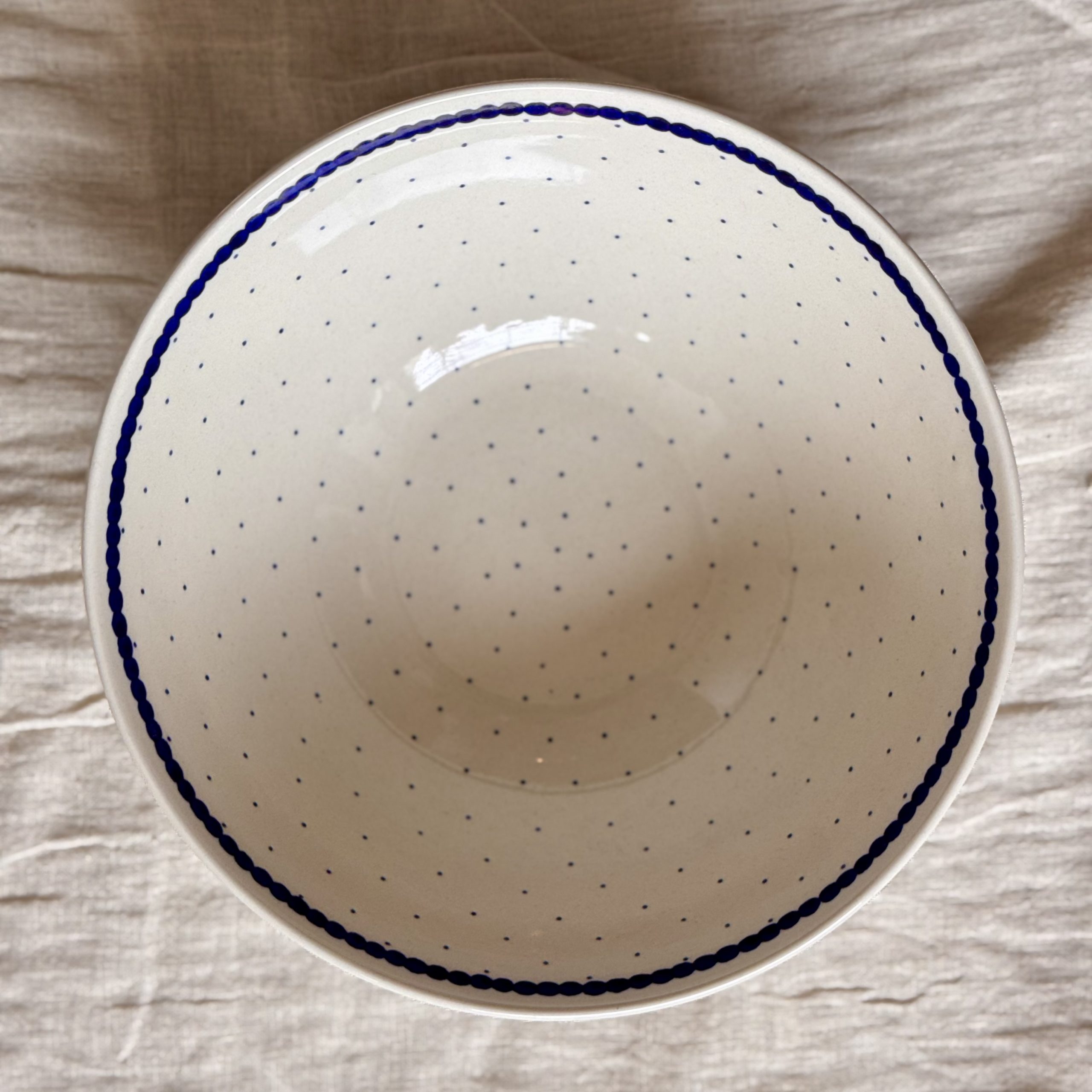 Miska ceramiczna (056) - śr 23,5cm - 61A Mini kropka niebieska - obrazek 3