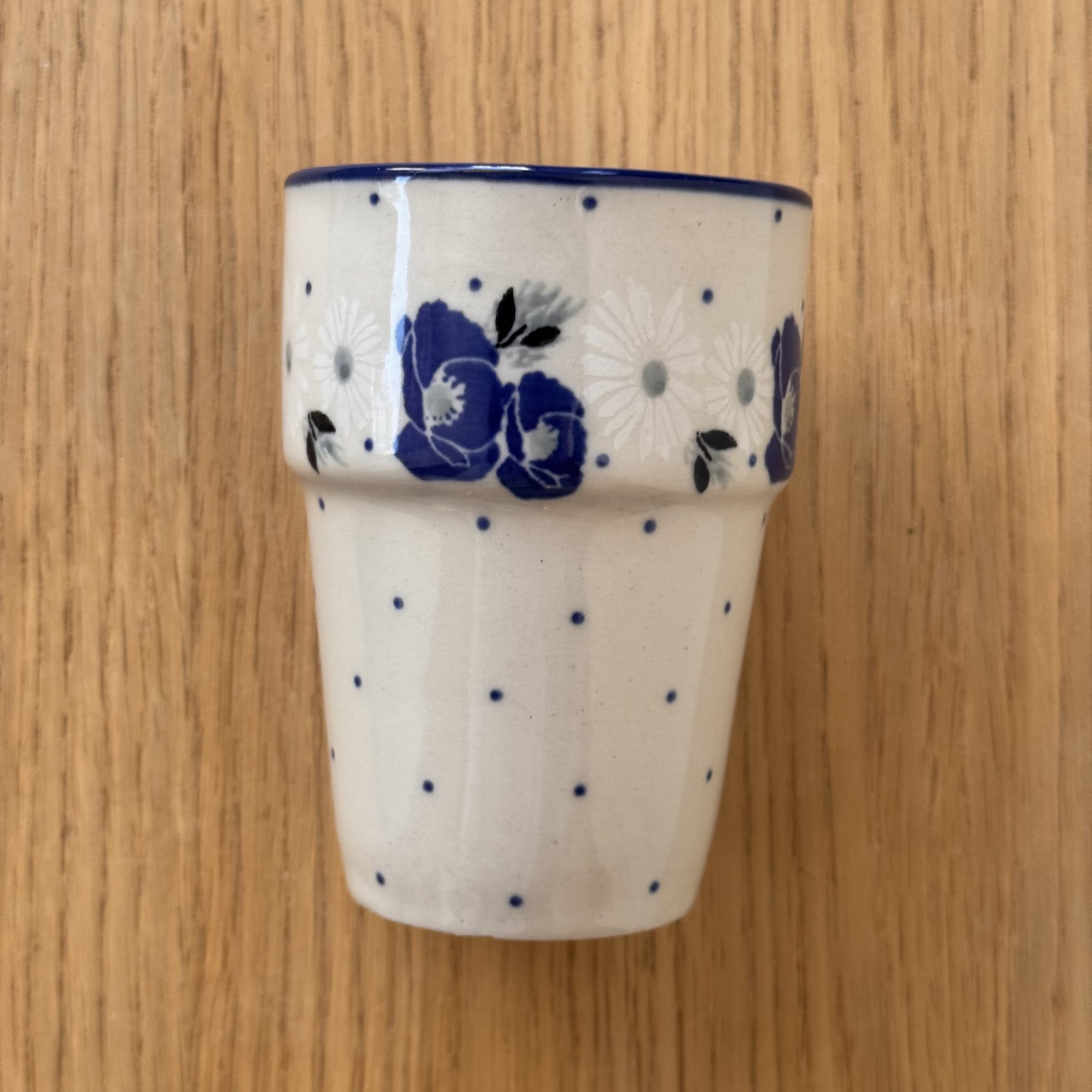 Kubek ceramiczny barowy (071) - 200 ml - 2661X Niebieskie maki - obrazek 4