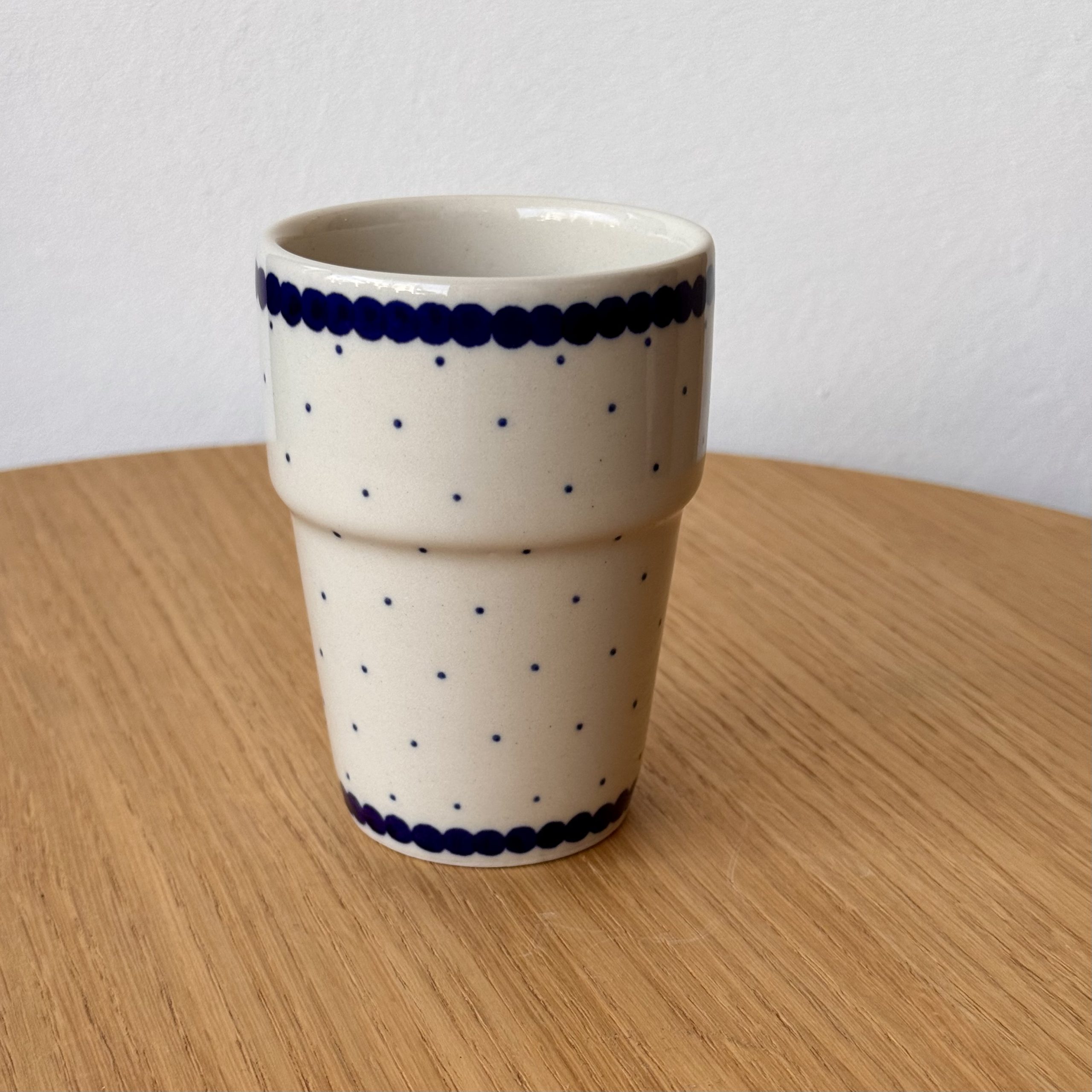 Kubek ceramiczny barowy (071) - 200 ml - 61A Mini kropka niebieska