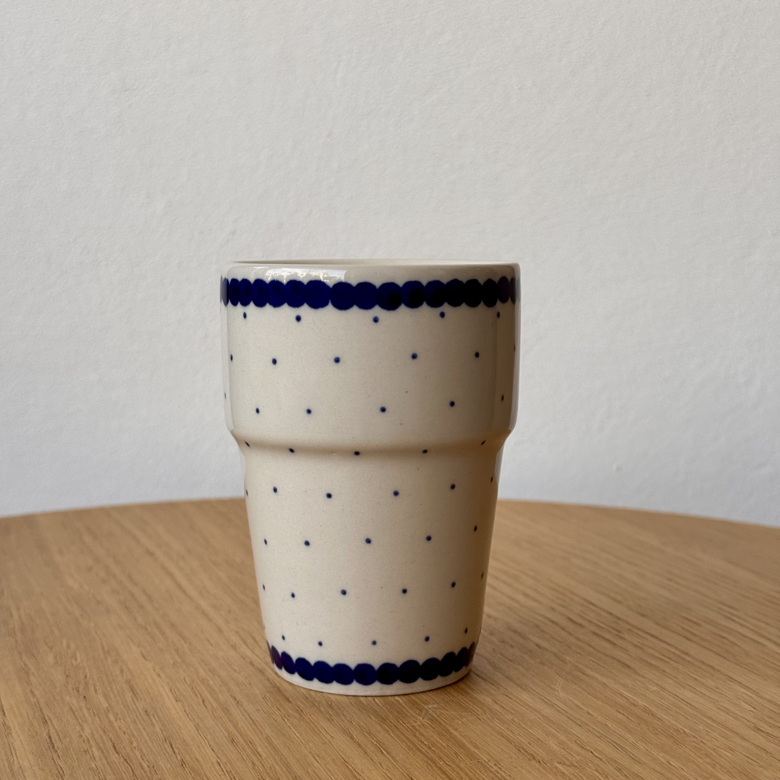Kubek ceramiczny barowy (071) - 200 ml - 61A Mini kropka niebieska - obrazek 2