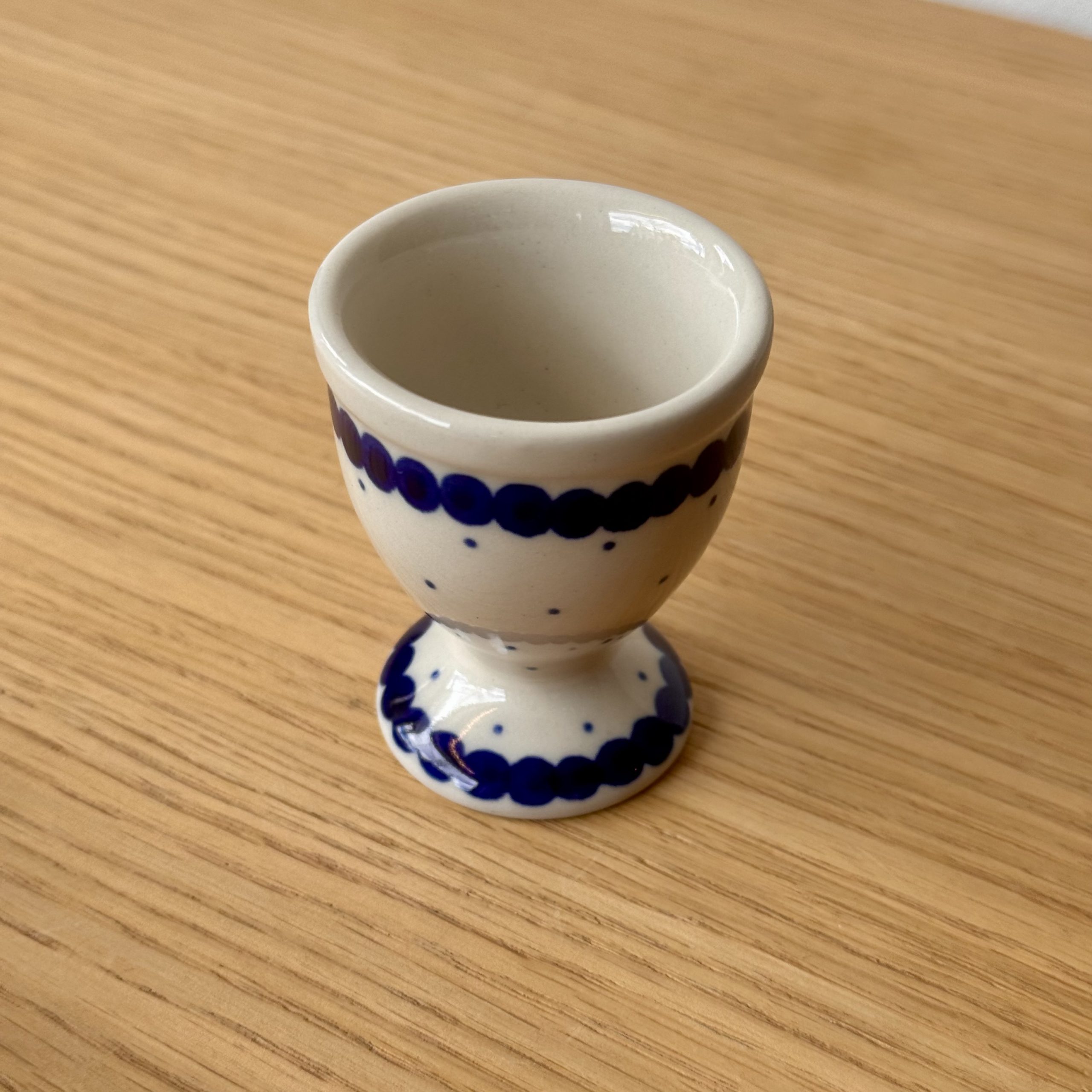Kieliszek do jajek (106) - wys 6cm - 61A Mini kropka niebieska - obrazek 2