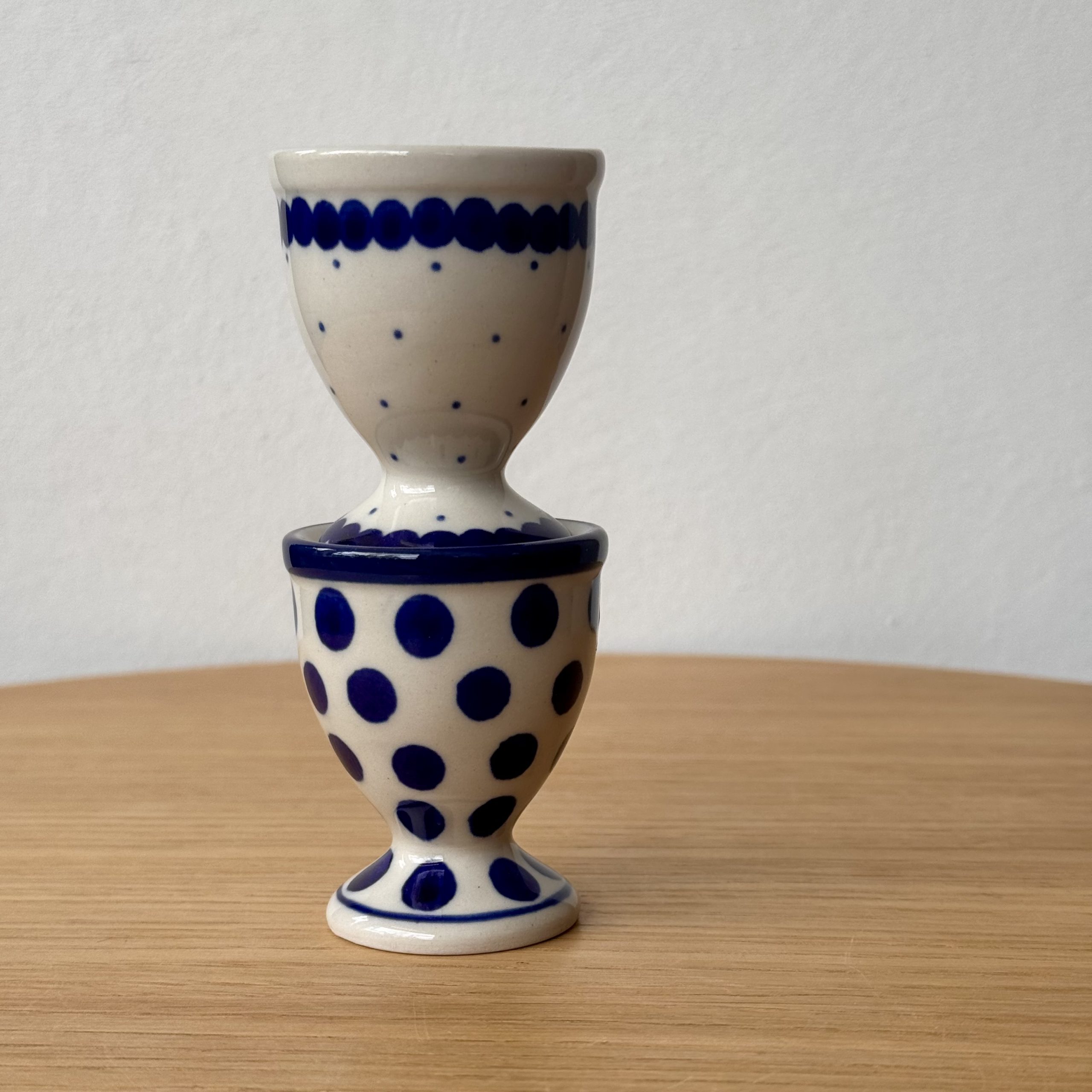 Kieliszek do jajek (106) - wys 6cm - 61A Mini kropka niebieska - obrazek 4