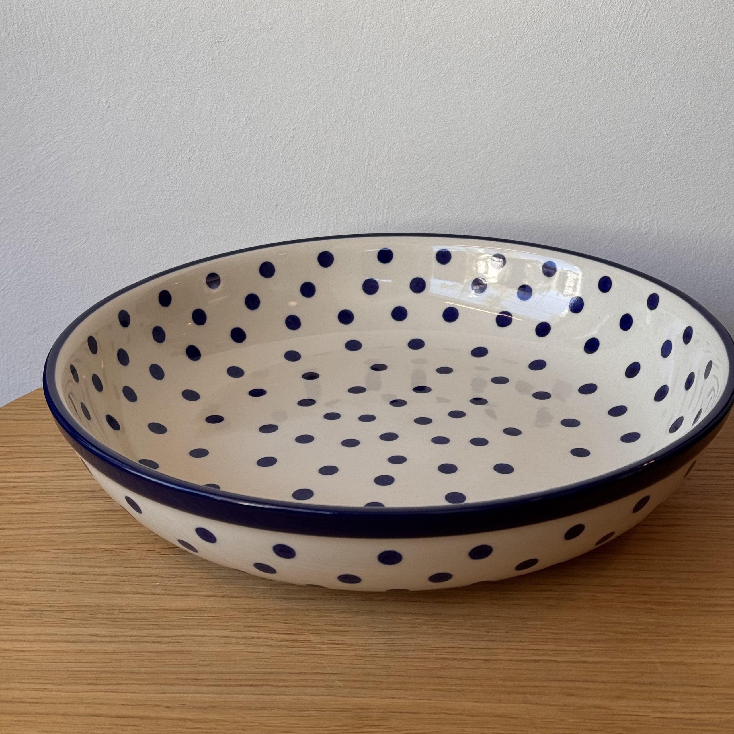 Miska ceramiczna (115) - śr 32,2cm wys 6,5cm - 2519X Kropki - obrazek 2