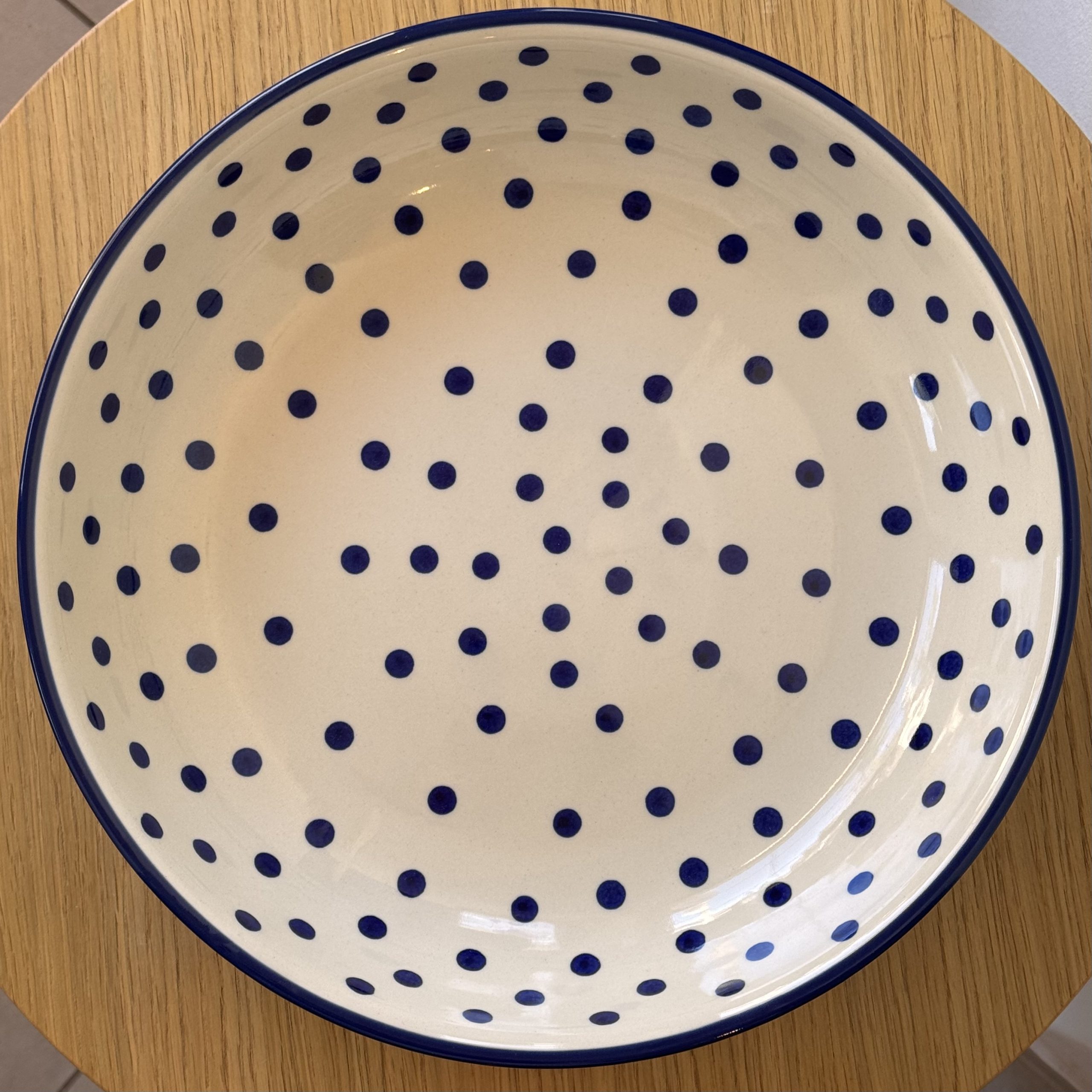 Miska ceramiczna (115) - śr 32,2cm wys 6,5cm - 2519X Kropki - obrazek 3