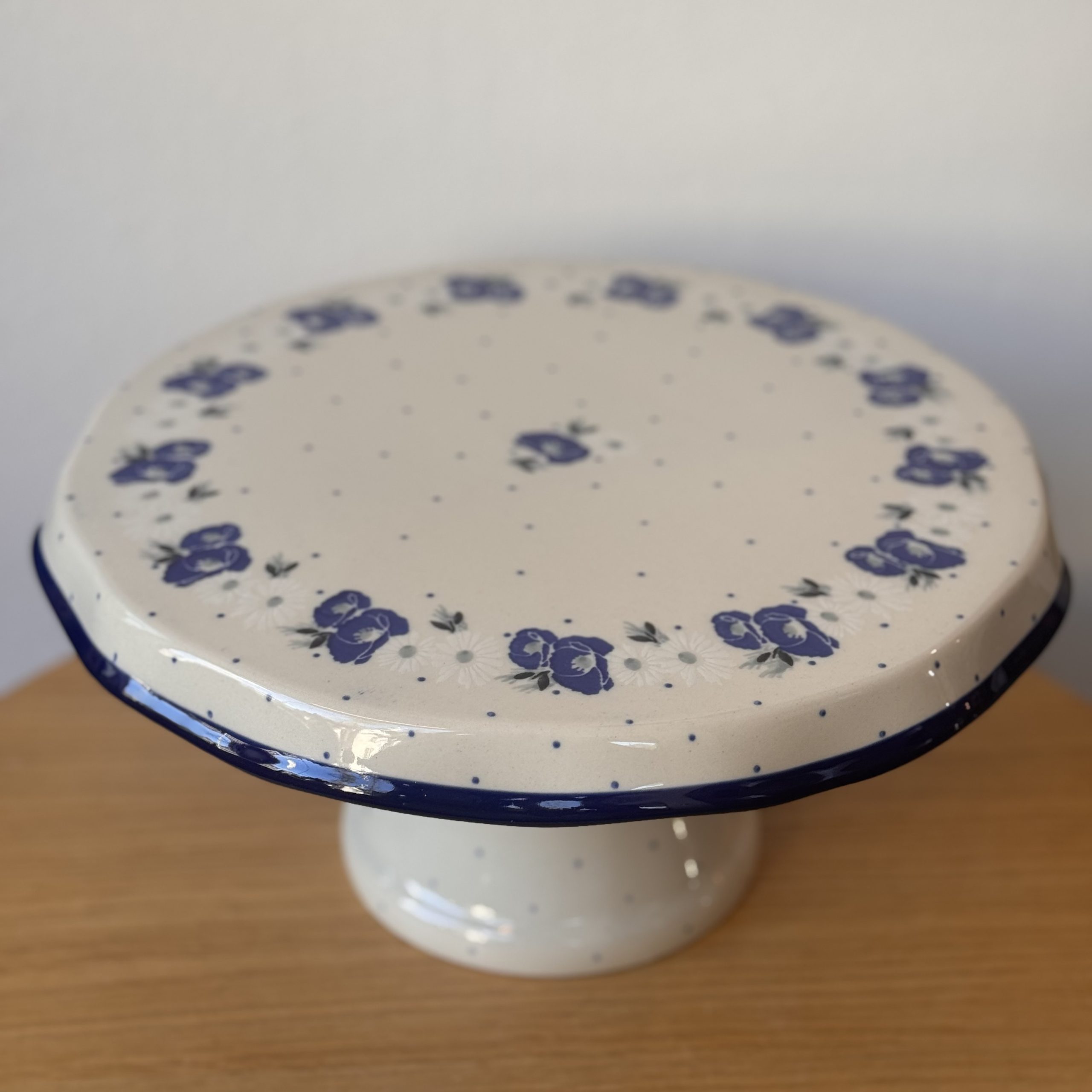 Tortownica ceramiczna (148) - śr 29 cm wys 13 cm - 2661X Niebieskie maki - obrazek 5