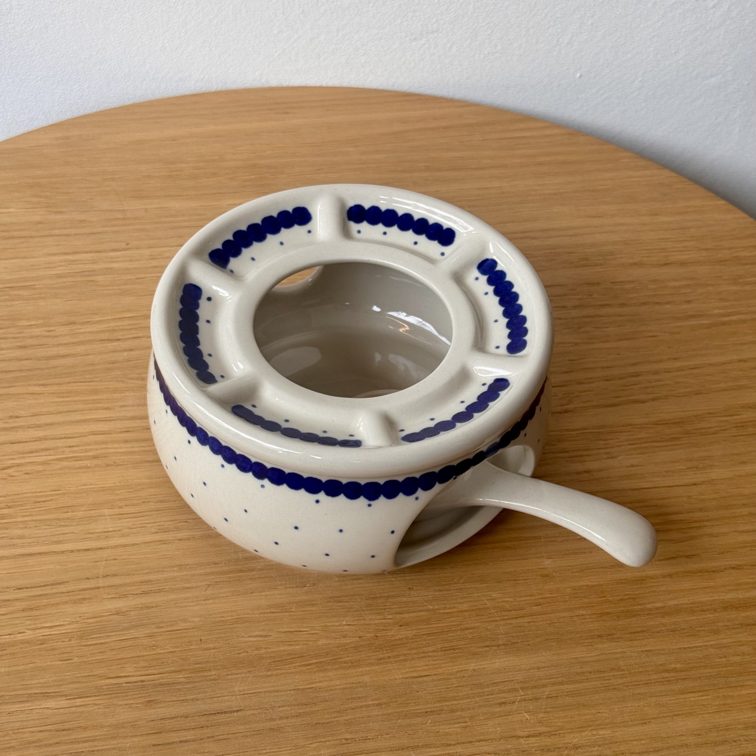 Podgrzewacz ceramiczny średni (374) - śr 13 cm - 61A Mini kropka niebieska - obrazek 2