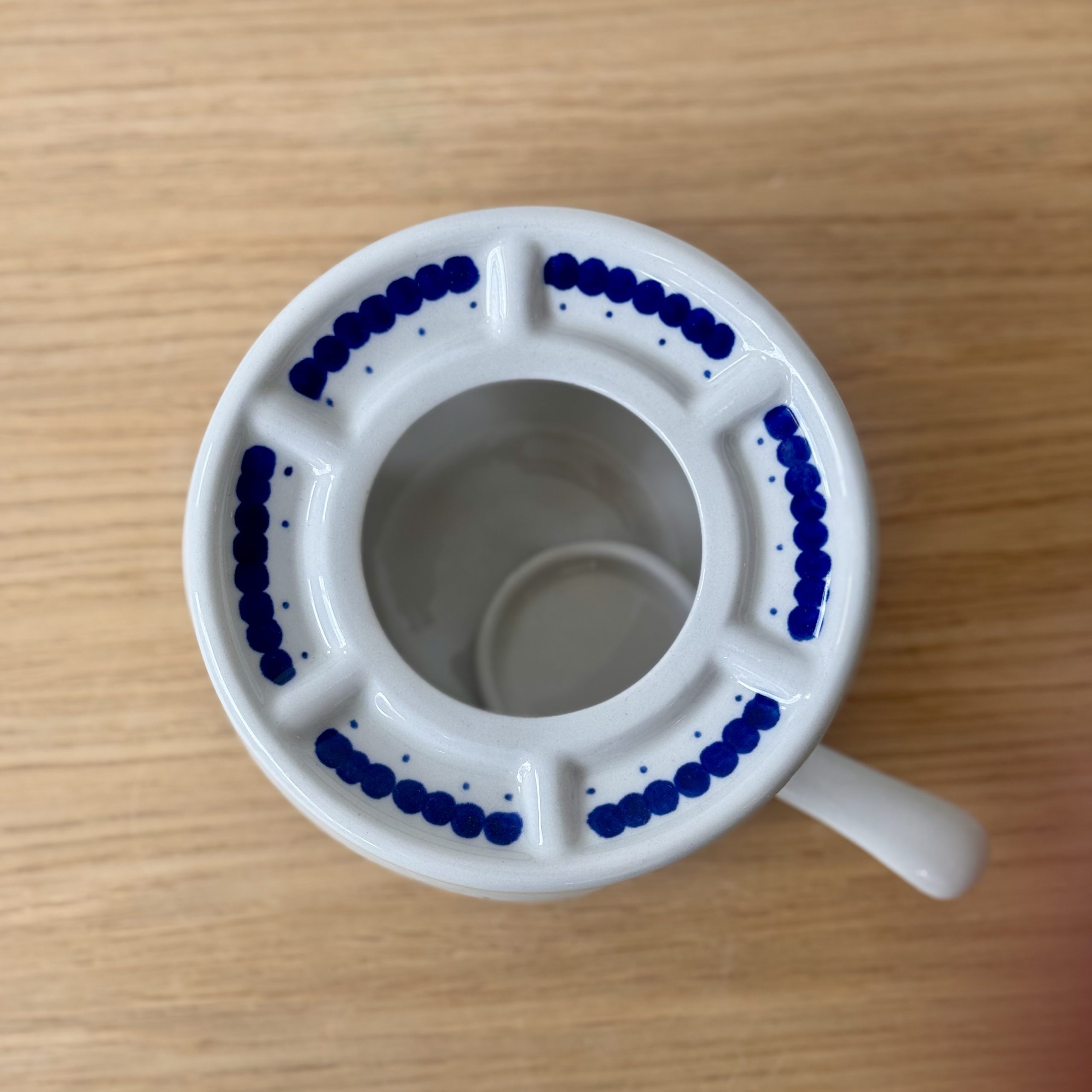 Podgrzewacz ceramiczny średni (374) - śr 13 cm - 61A Mini kropka niebieska - obrazek 3