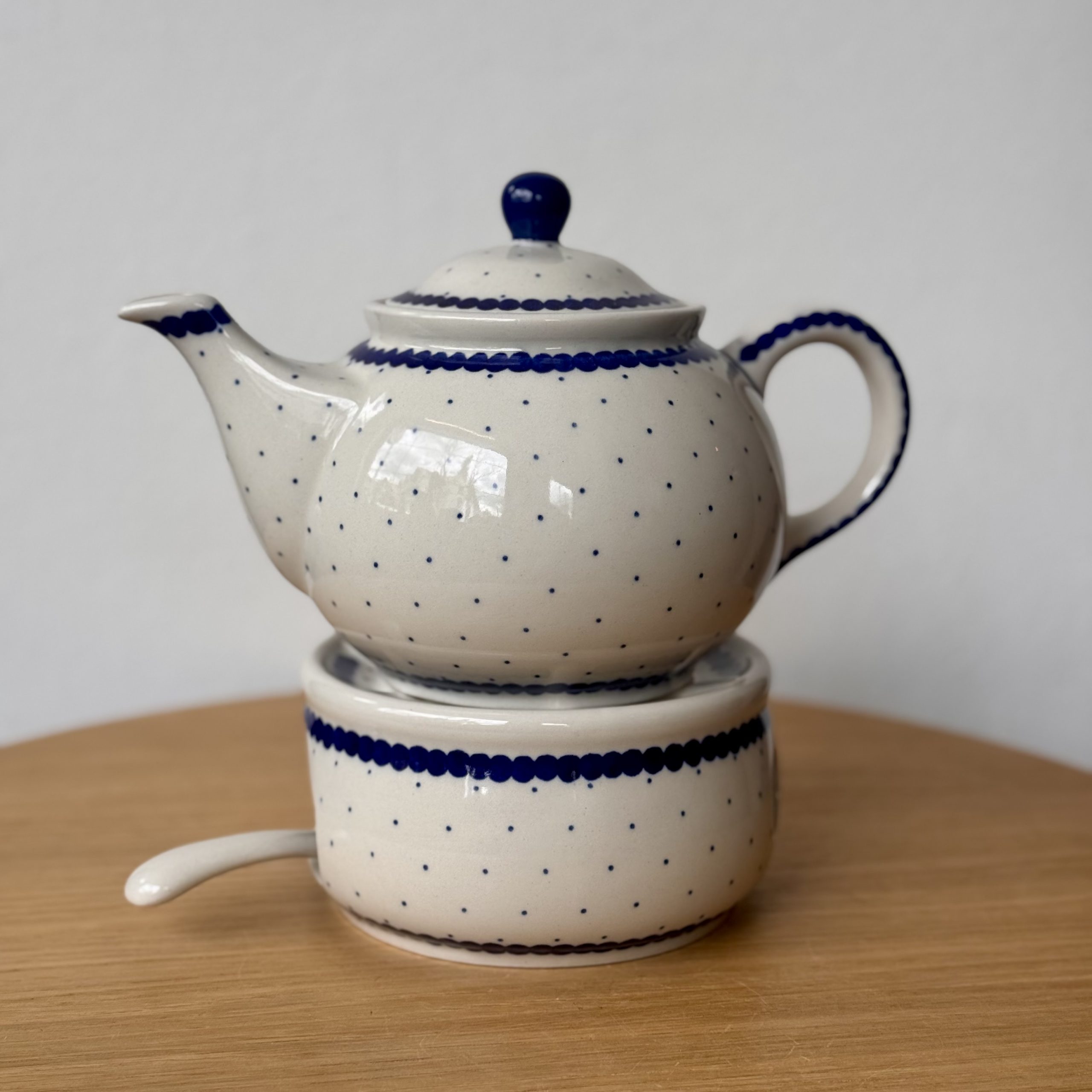 Podgrzewacz ceramiczny średni (374) - śr 13 cm - 61A Mini kropka niebieska - obrazek 4