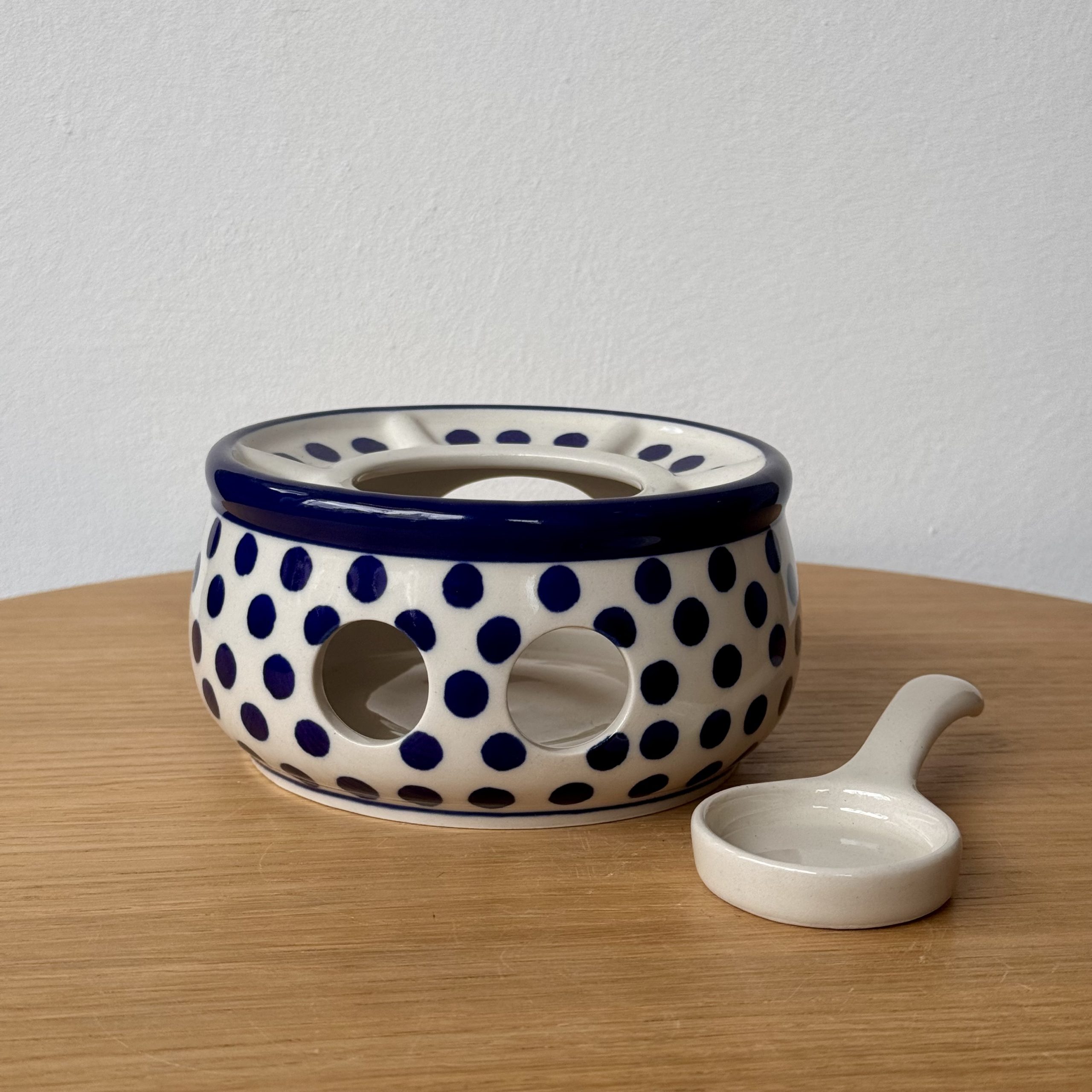 Podgrzewacz ceramiczny średni (374) - śr 13 cm - 61X Kropki
