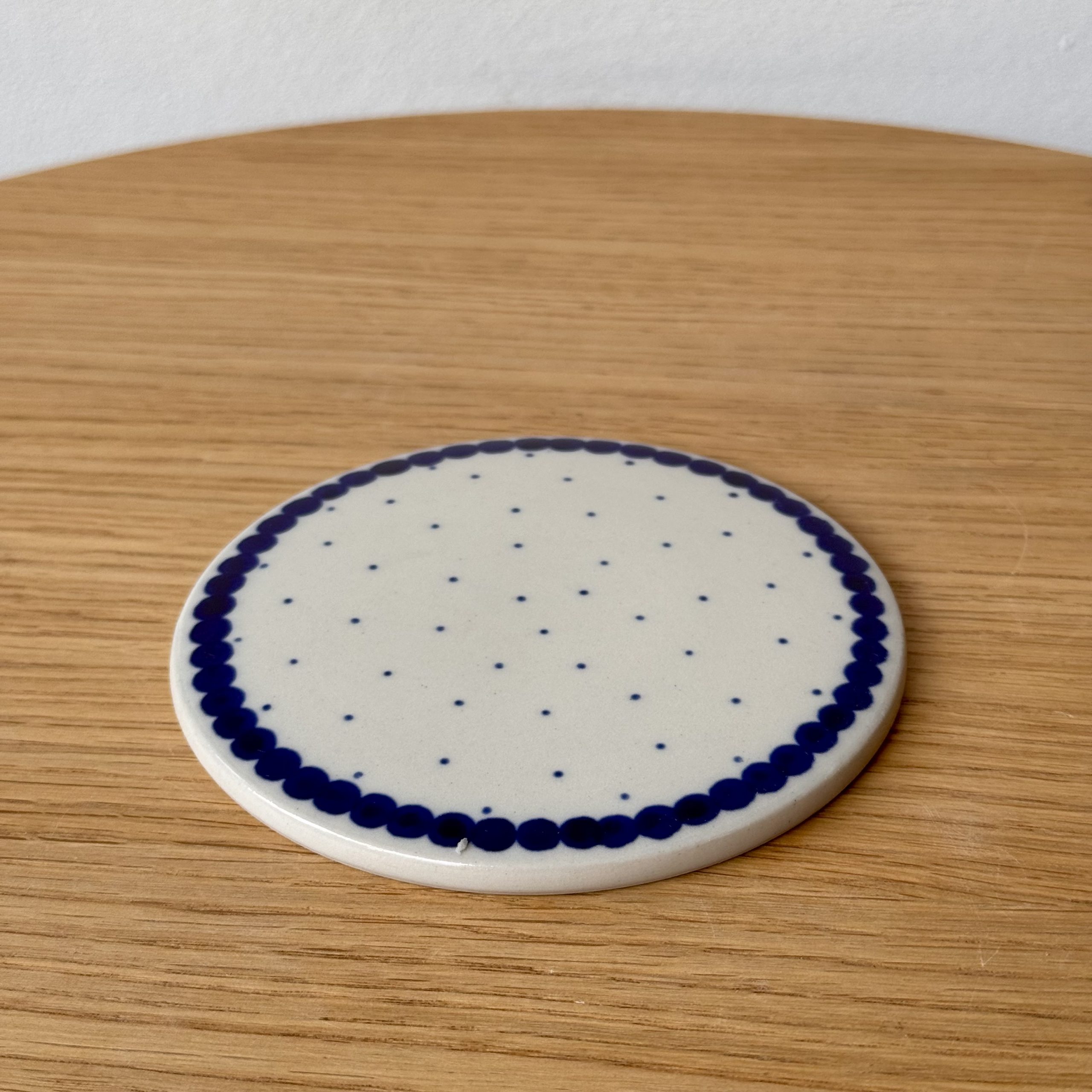 Podstawka pod kubek (580) - śr 11,5 cm - 61A Mini kropka niebieska - obrazek 2