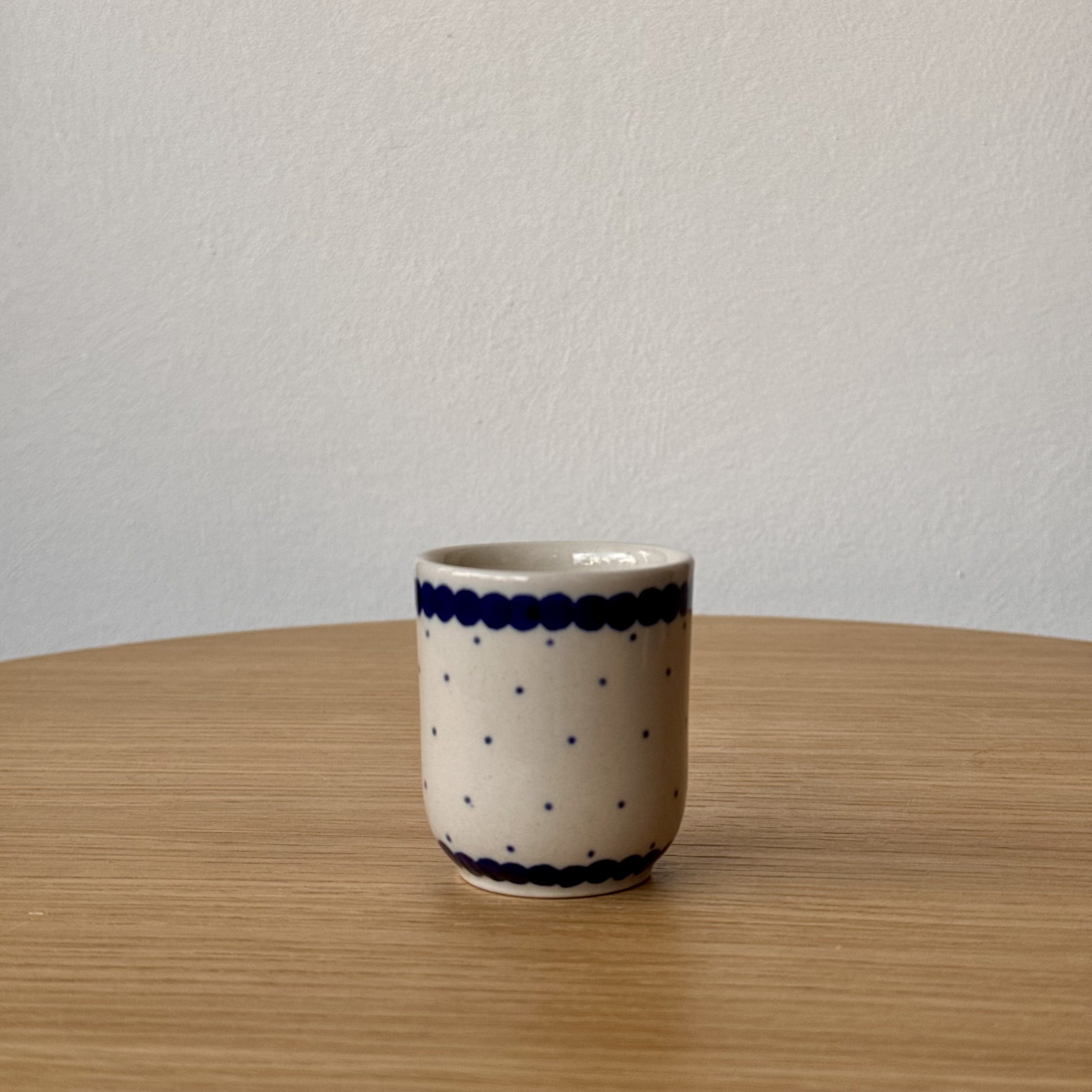 Kubek ceramiczny (736) - 60 ml - 61A Mini kropka niebieska
