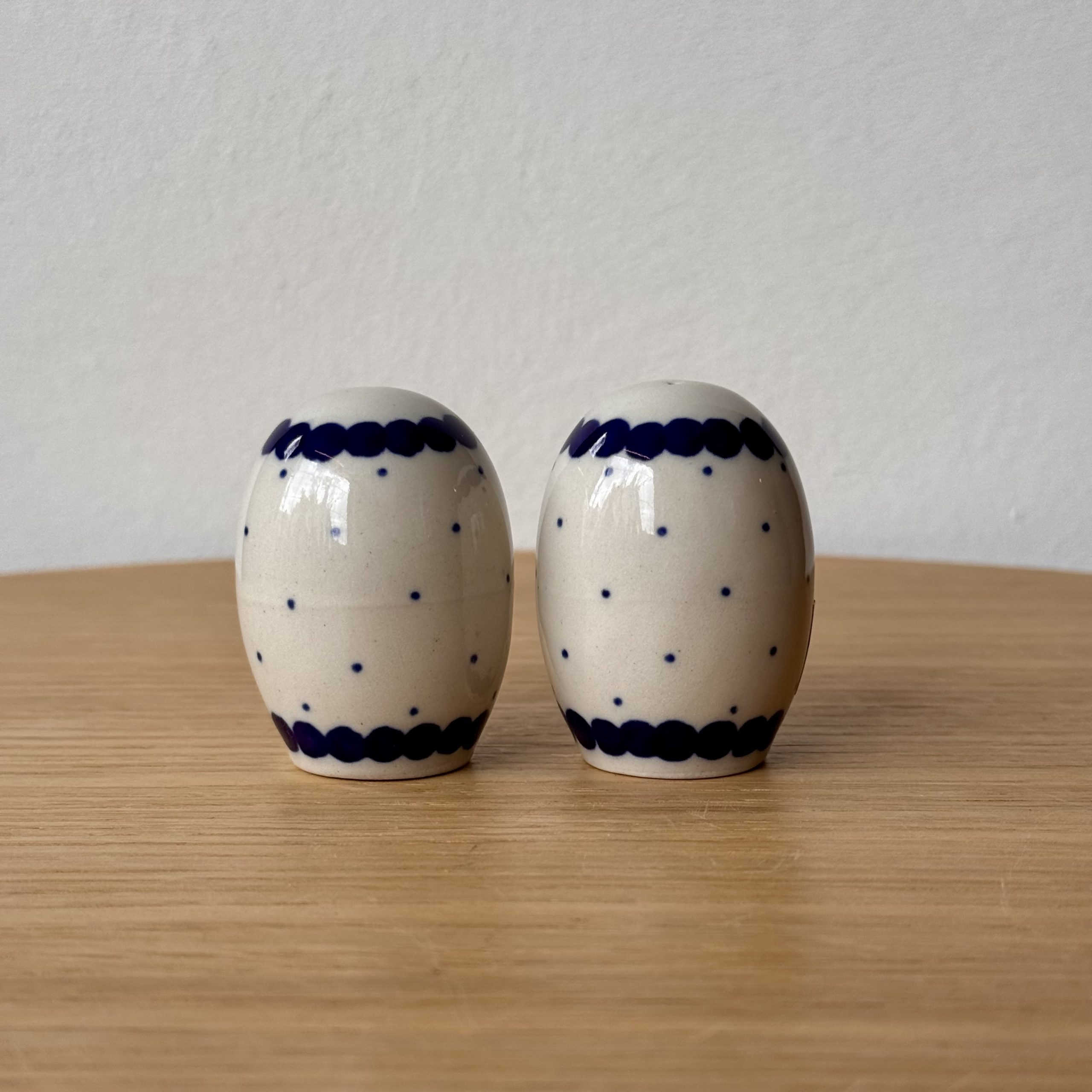 Komplet sól-pieprz (776) - wys 5 cm - 61A Mini kropka niebieska