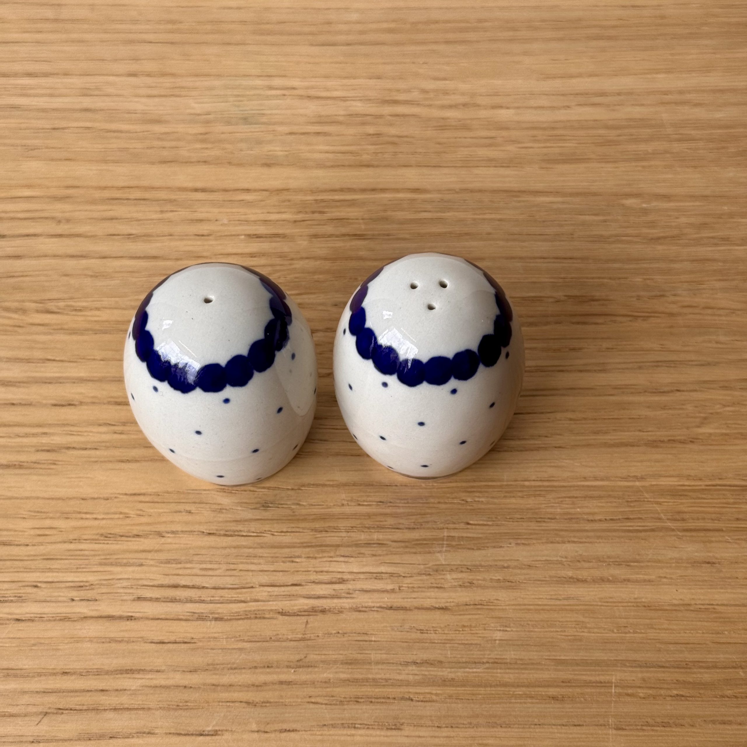Komplet sól-pieprz (776) - wys 5 cm - 61A Mini kropka niebieska - obrazek 2
