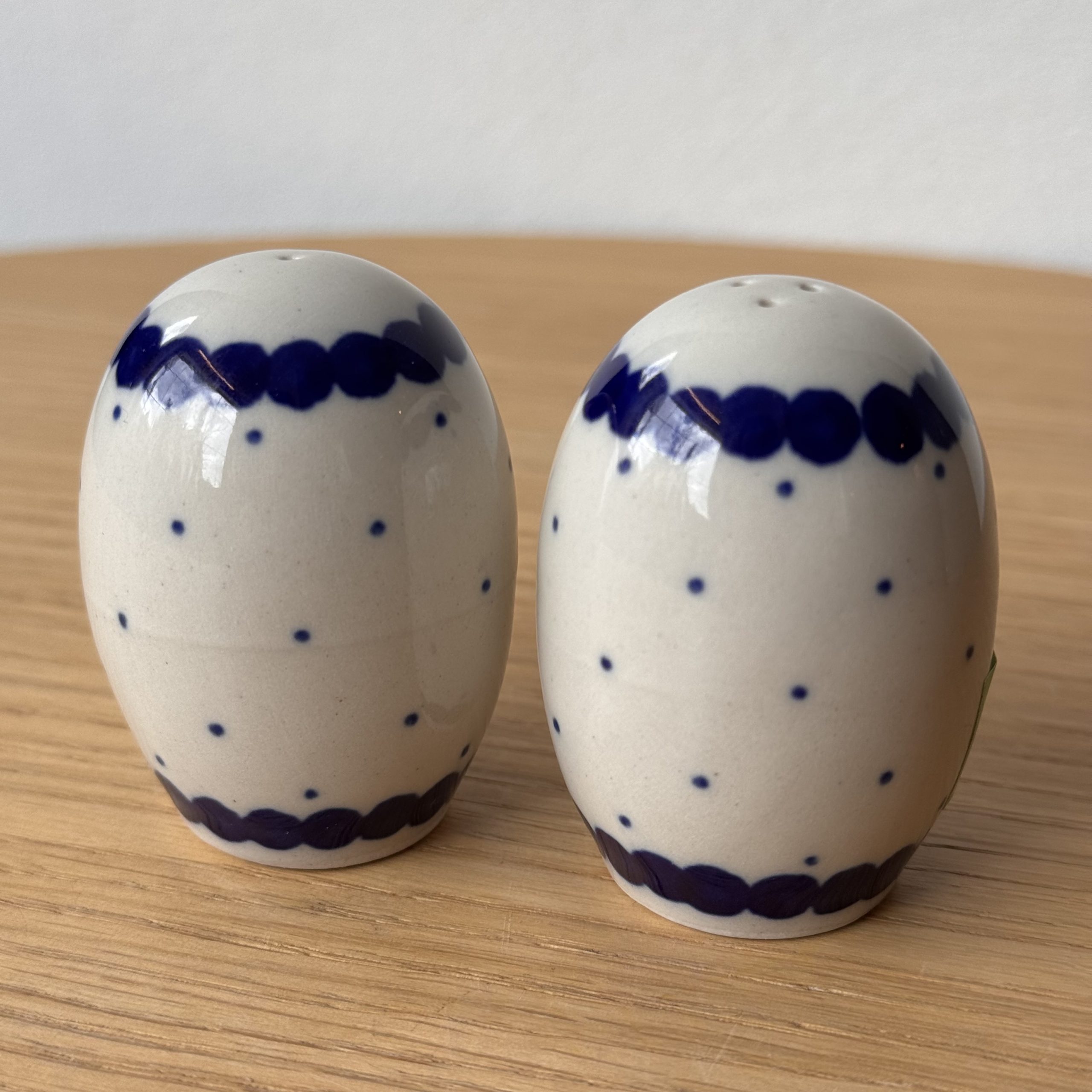 Komplet sól-pieprz (776) - wys 5 cm - 61A Mini kropka niebieska - obrazek 4
