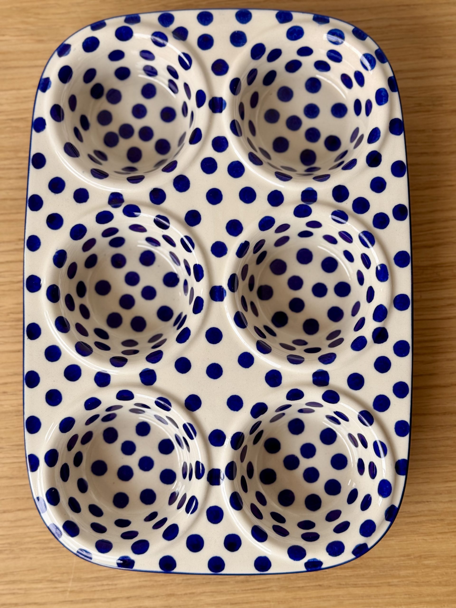 Ceramiczna forma na muffiny (811) - 29,5cmx20,5cm - 61X Kropki - obrazek 7