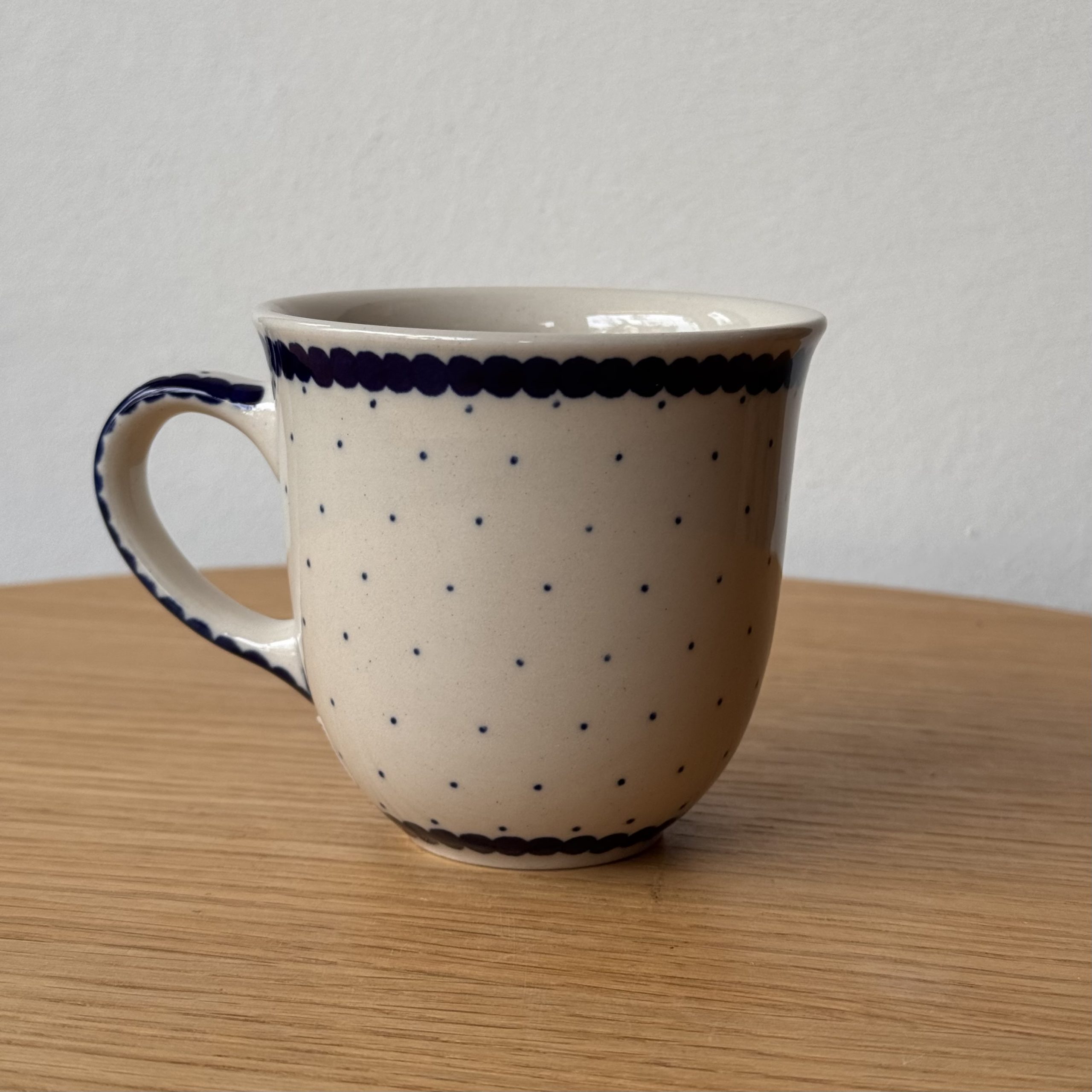 Kubek ceramiczny (813) - 200 ml - 61A Mini kropka niebieska