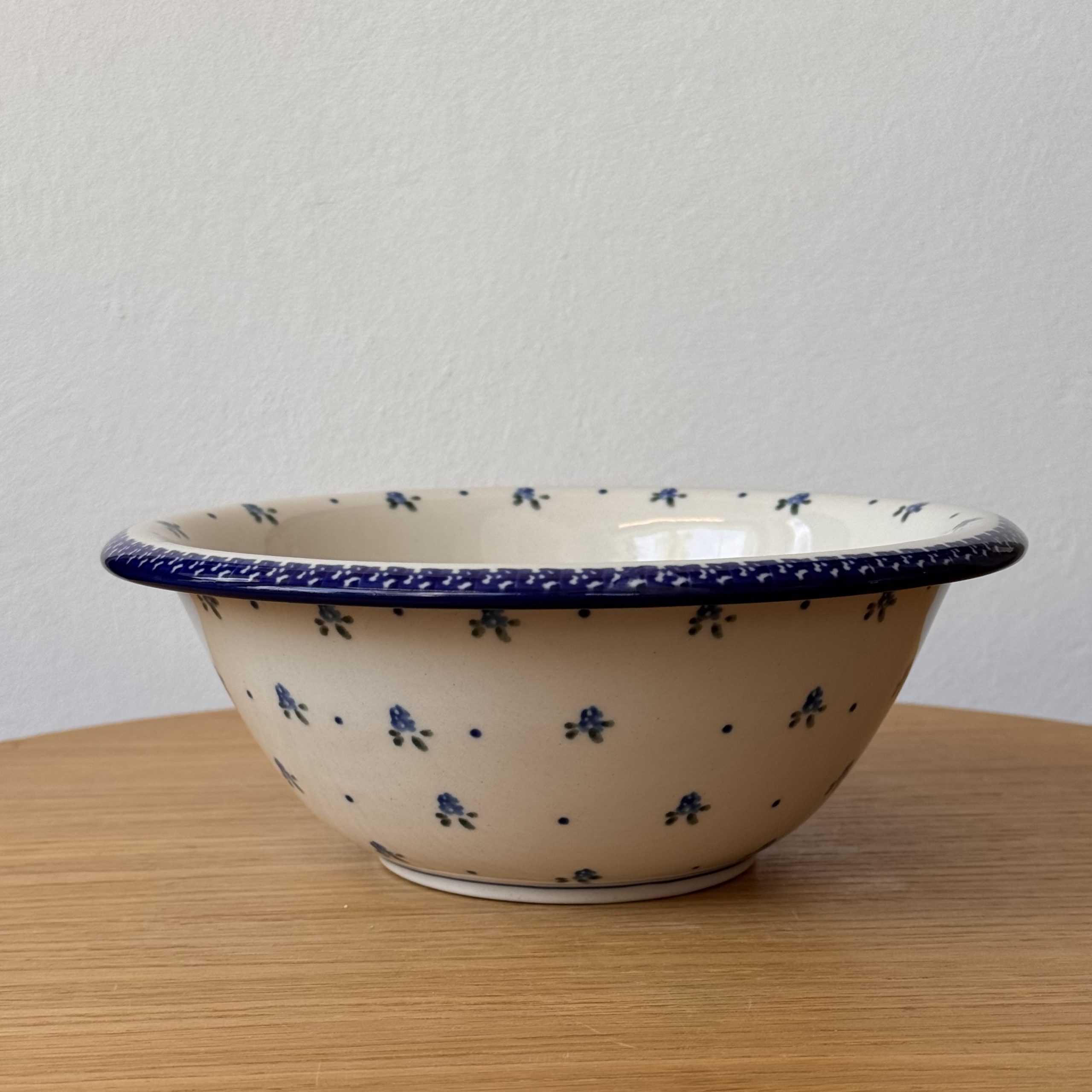Miska ceramiczna (862) - śr 21cm wys 8cm - 399X Niezapominajki