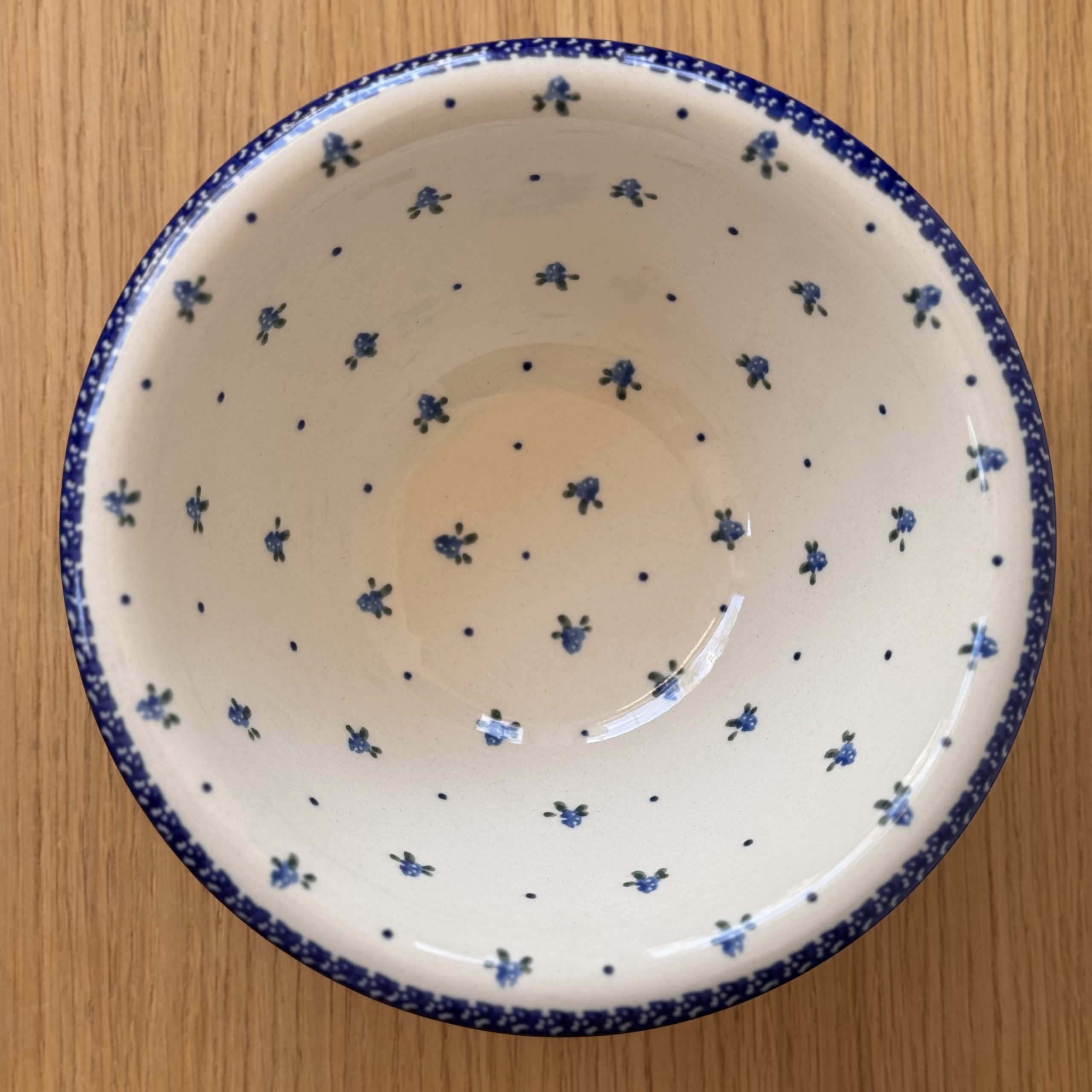 Miska ceramiczna (862) - śr 21cm wys 8cm - 399X Niezapominajki - obrazek 3
