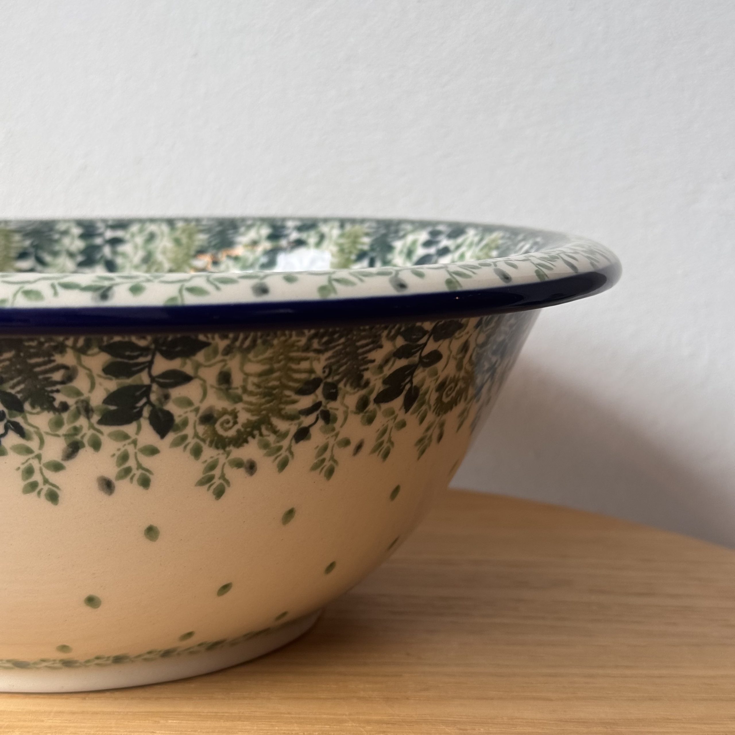 Miska ceramiczna (863) - śr 26cm wys 9cm - 2206X Zielone paprocie - obrazek 3