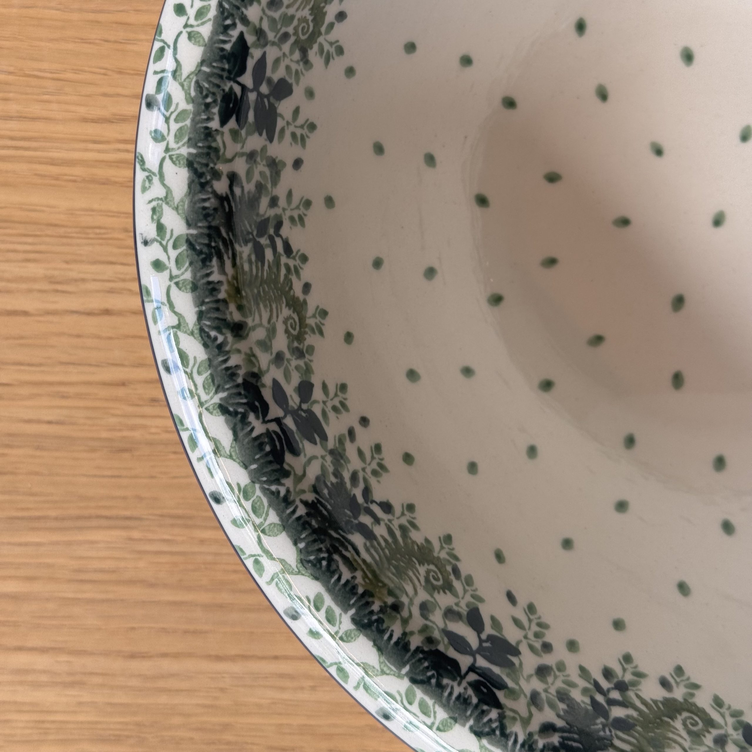 Miska ceramiczna (863) - śr 26cm wys 9cm - 2206X Zielone paprocie - obrazek 4