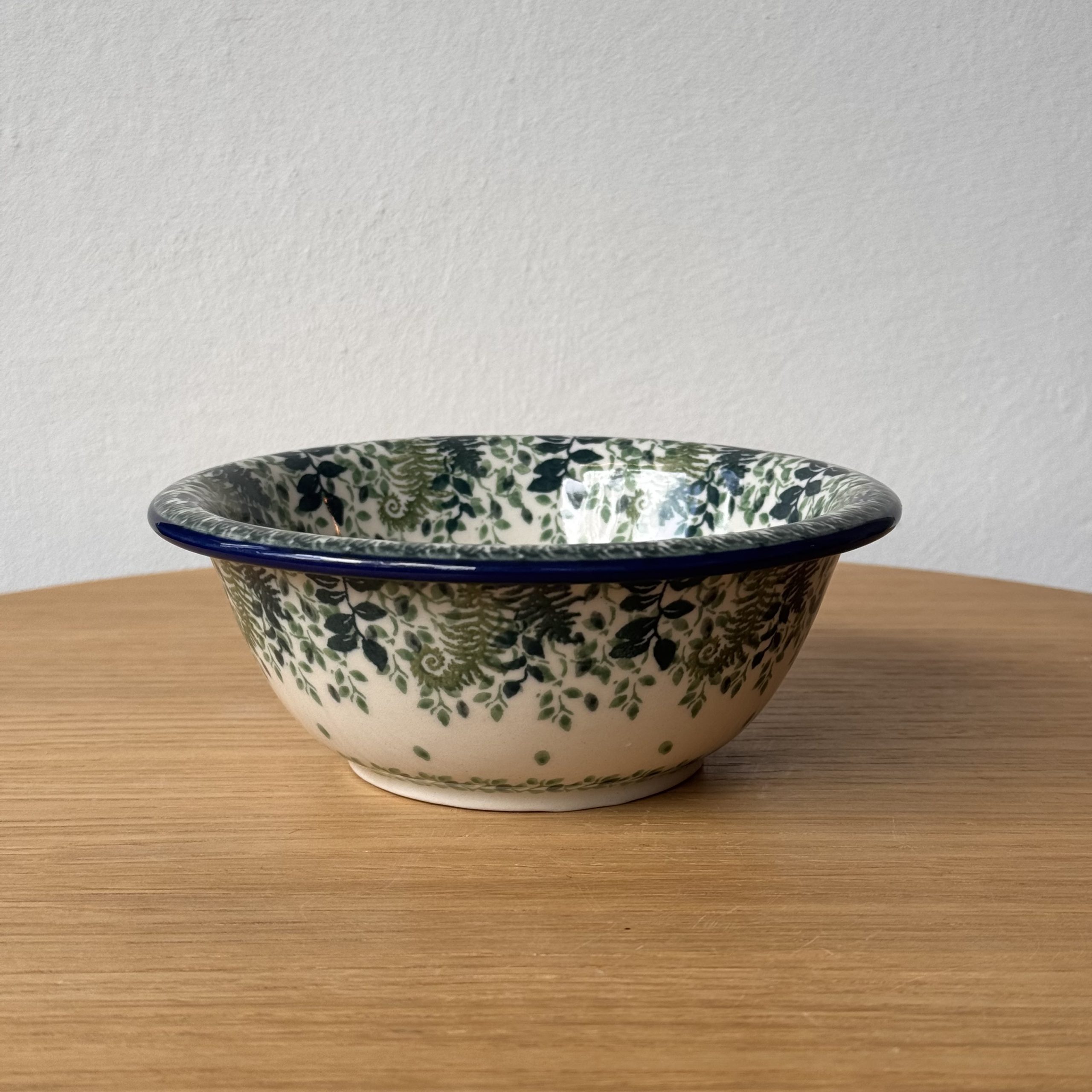 Miska ceramiczna (865) - śr 15,5cm wys 5,5cm - 2206X Zielone paprocie