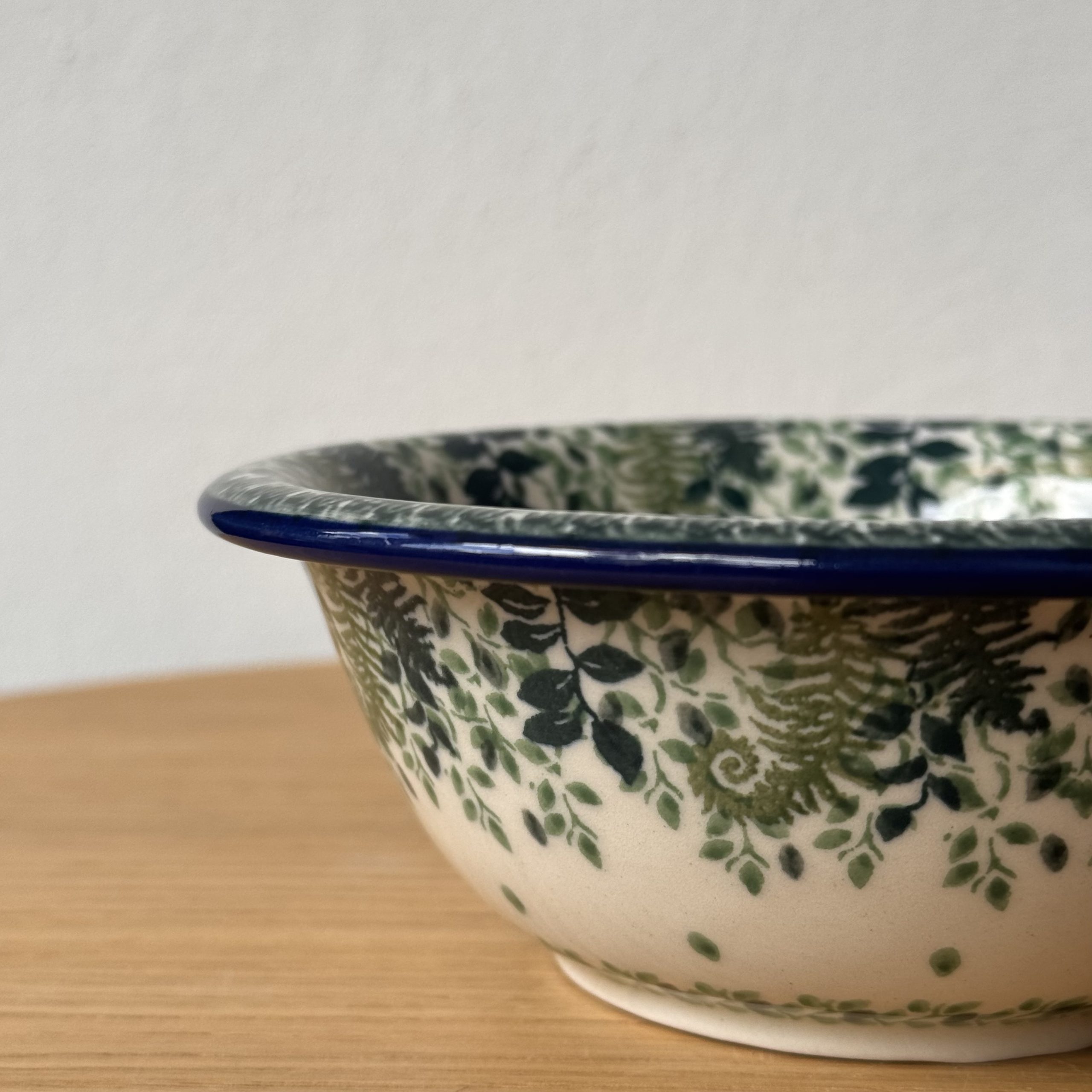 Miska ceramiczna (865) - śr 15,5cm wys 5,5cm - 2206X Zielone paprocie - obrazek 3