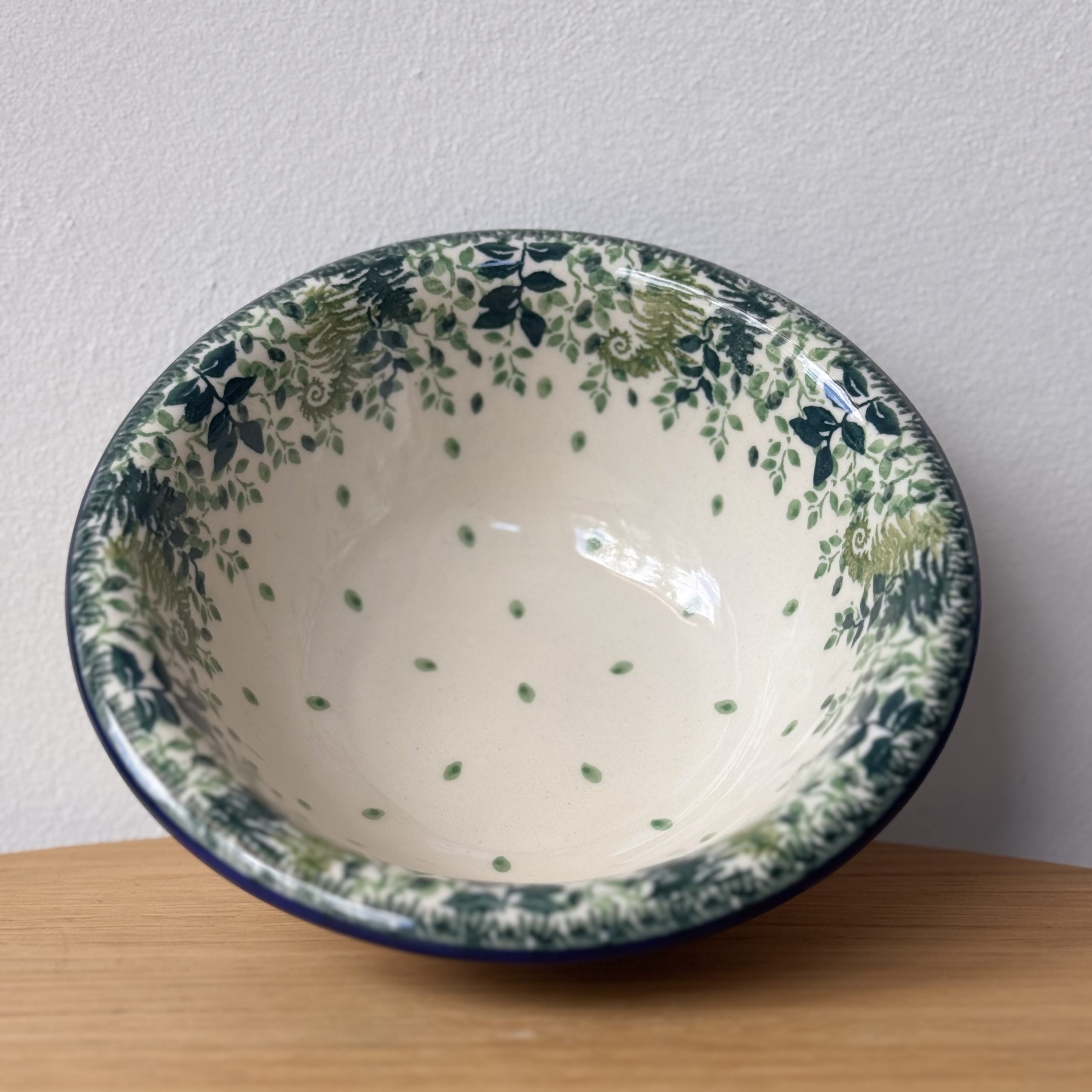 Miska ceramiczna (865) - śr 15,5cm wys 5,5cm - 2206X Zielone paprocie - obrazek 4