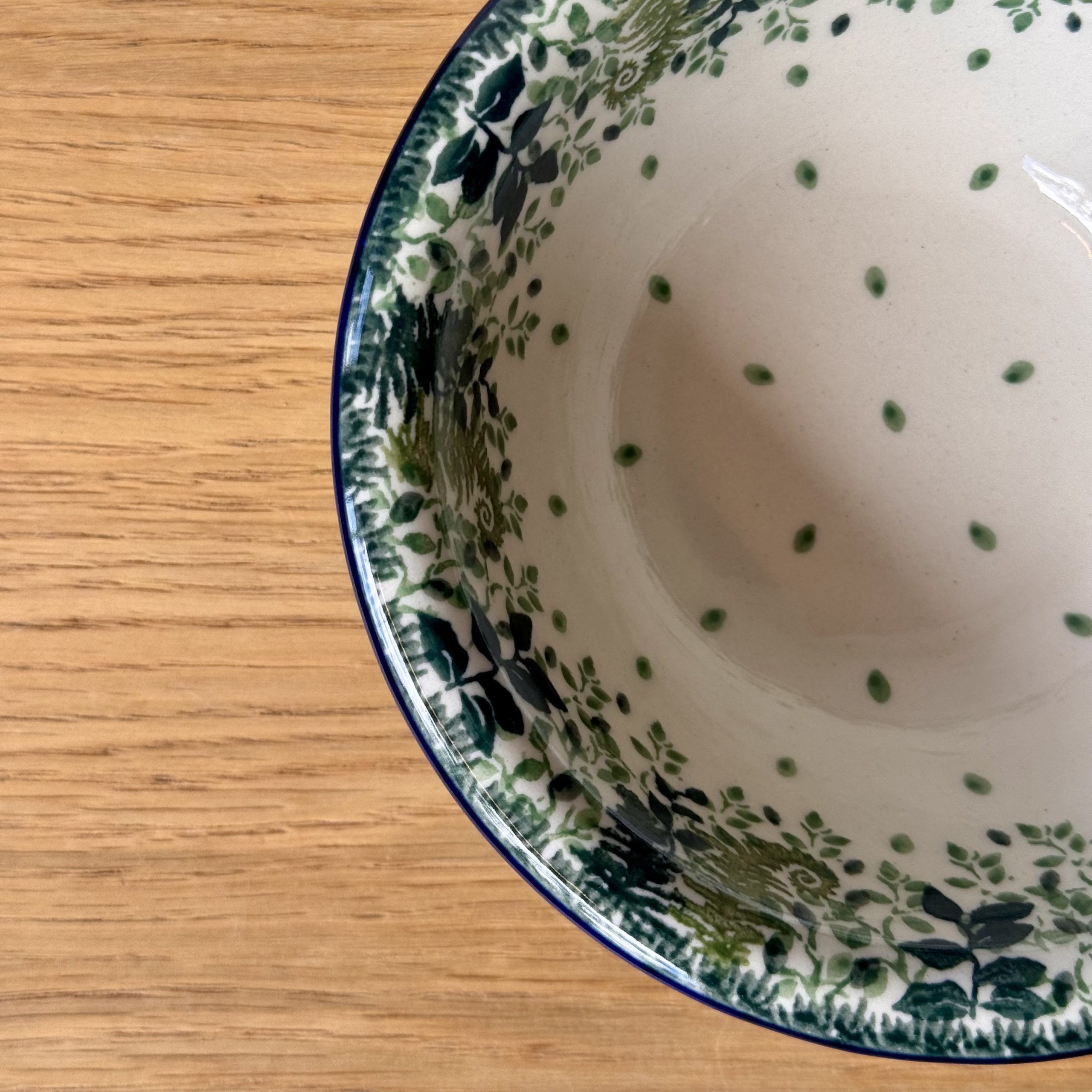 Miska ceramiczna (865) - śr 15,5cm wys 5,5cm - 2206X Zielone paprocie - obrazek 5