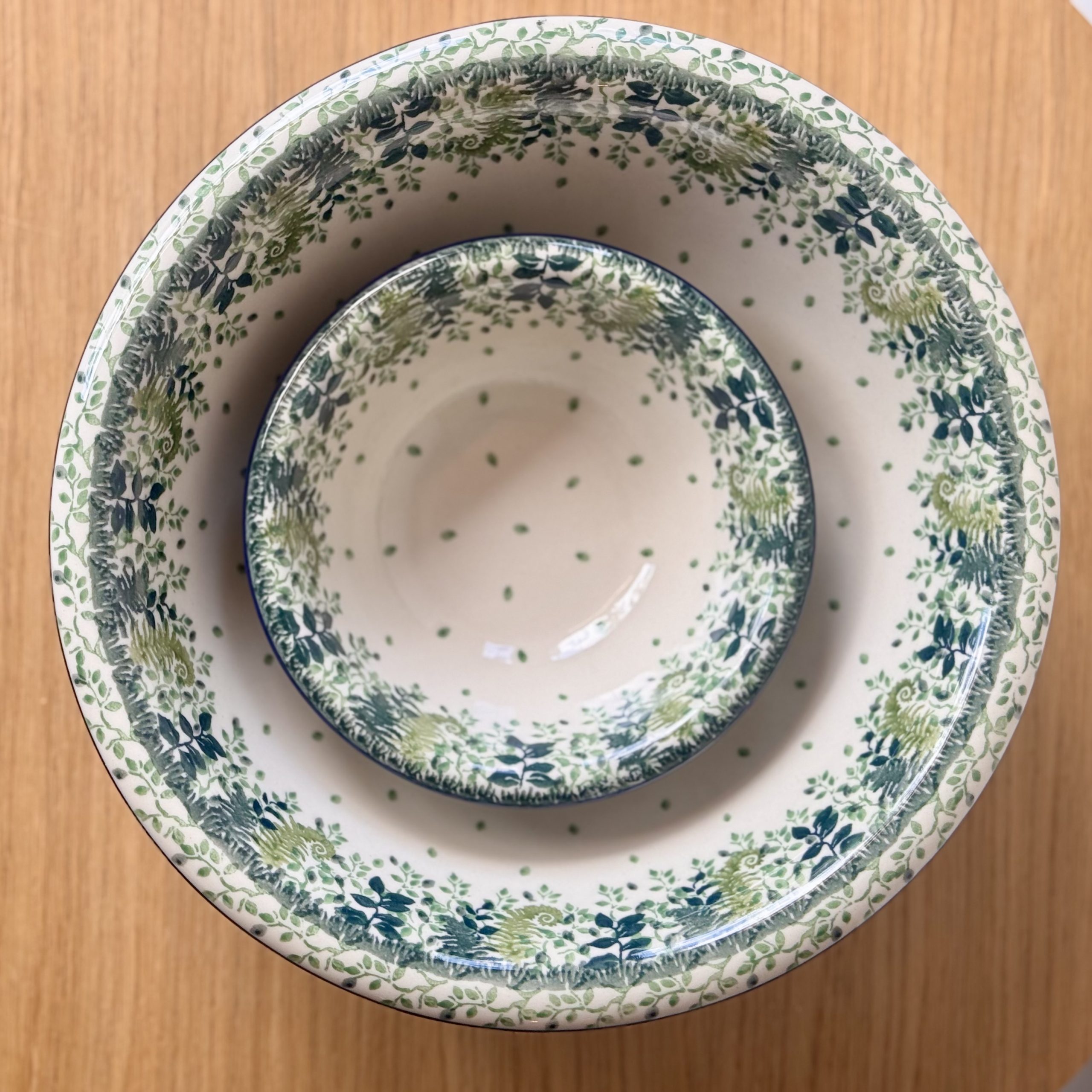 Miska ceramiczna (865) - śr 15,5cm wys 5,5cm - 2206X Zielone paprocie - obrazek 6