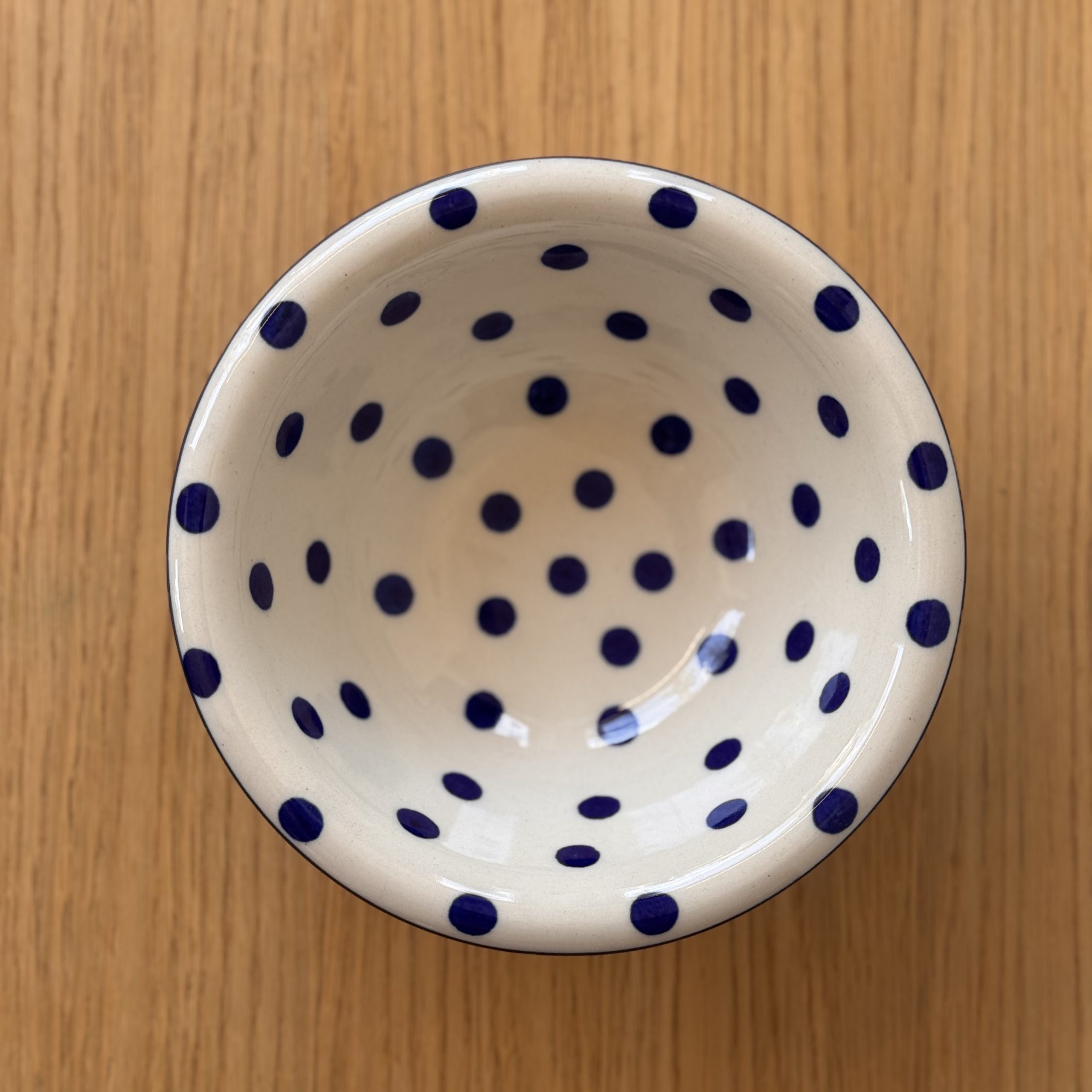 Miska ceramiczna (865) - śr 15,5cm wys 5,5cm - 2519X Kropki - obrazek 3