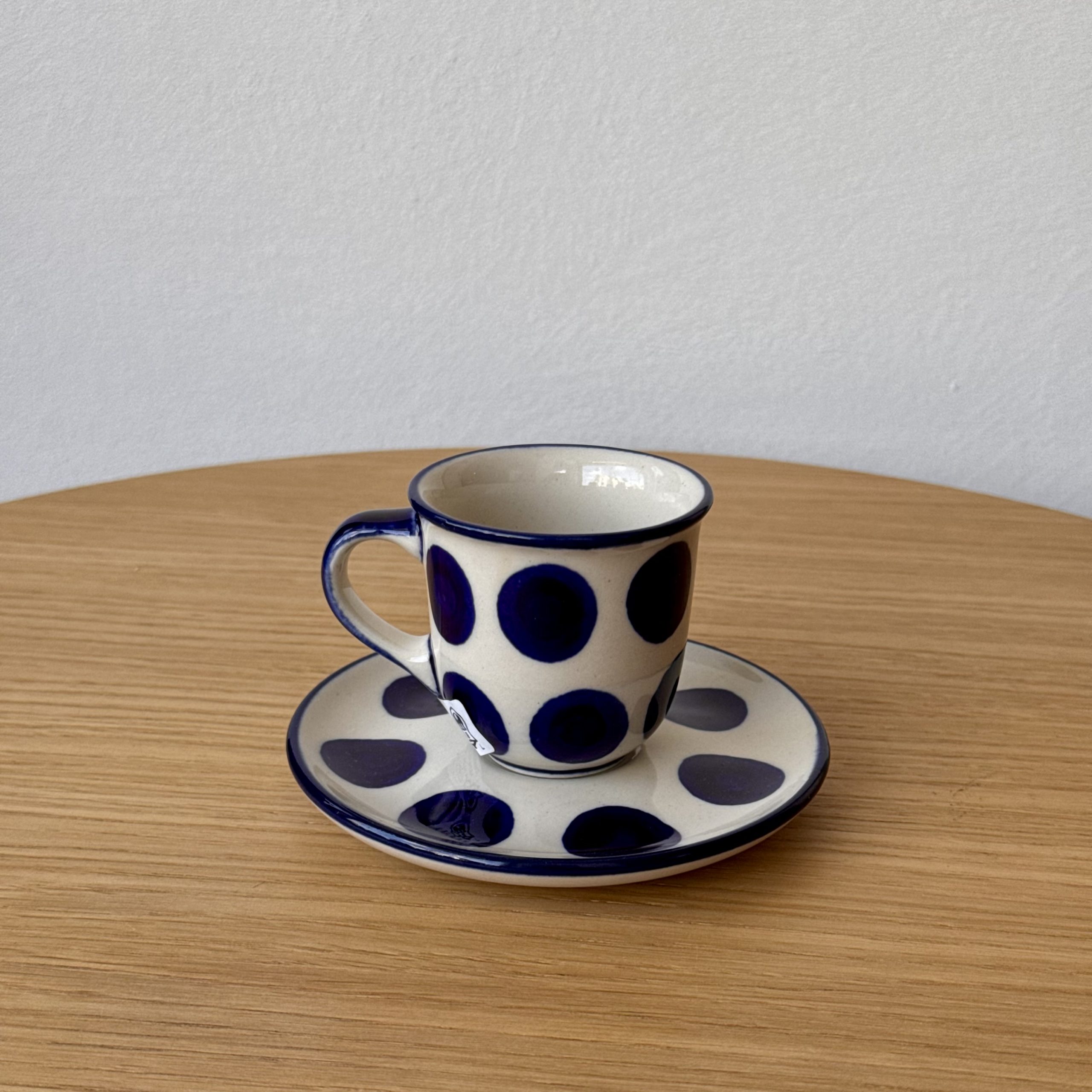 Filiżanka ze spodkiem espresso (B10) - 60 ml - 36X Grochy - obrazek 2