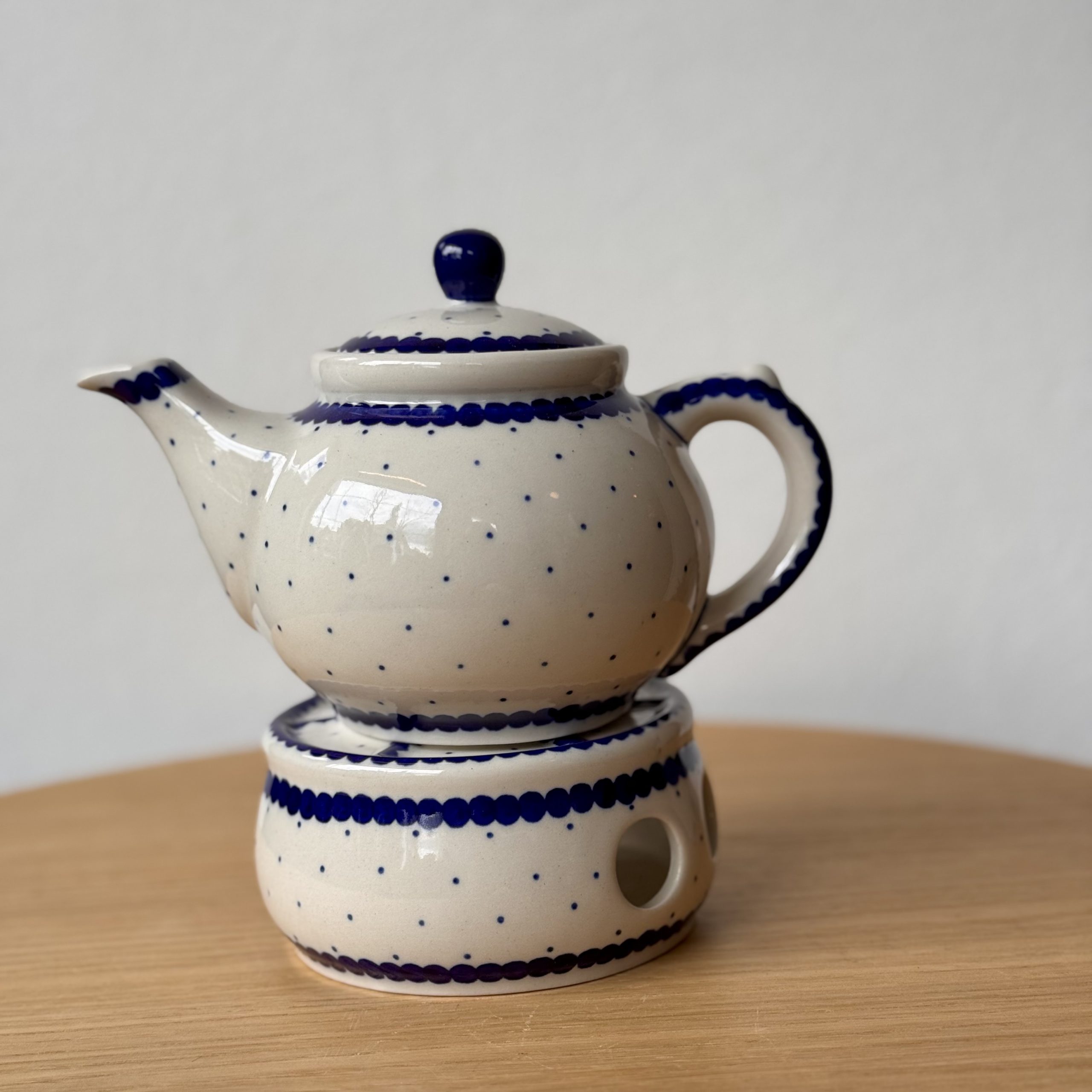 Czajnik z podgrzewaczem (B42) - 400 ml - 61A Mini kropka niebieska