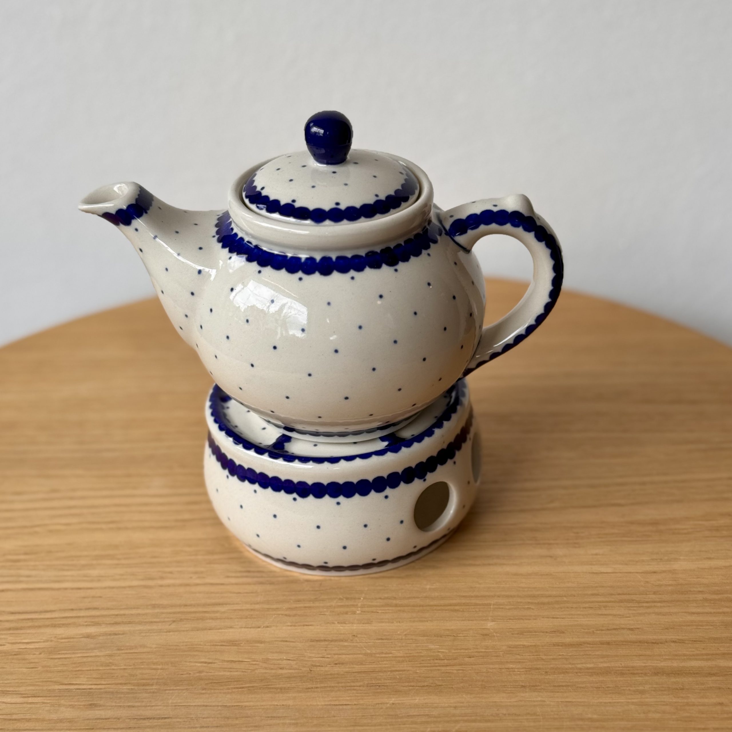 Czajnik z podgrzewaczem (B42) - 400 ml - 61A Mini kropka niebieska - obrazek 4