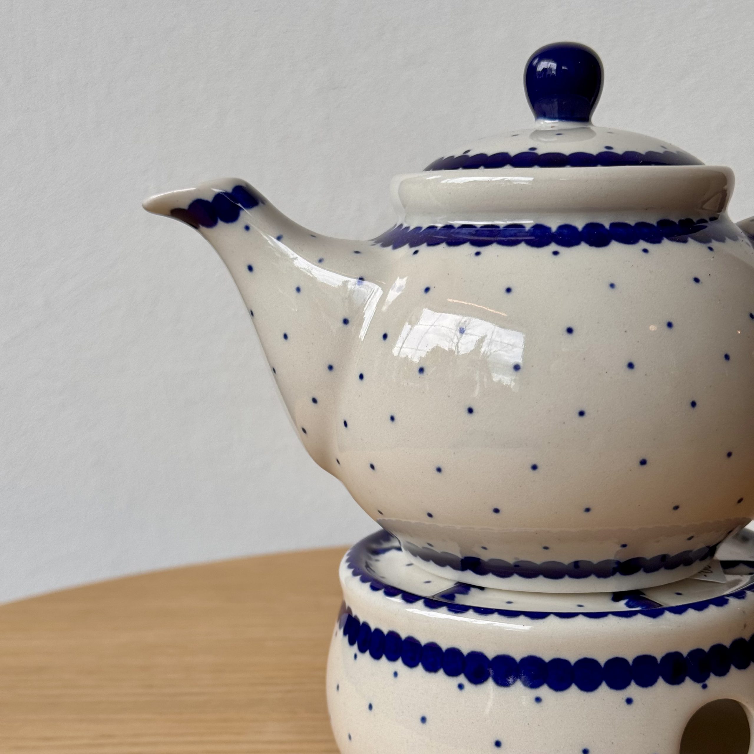 Czajnik z podgrzewaczem (B42) - 400 ml - 61A Mini kropka niebieska - obrazek 2