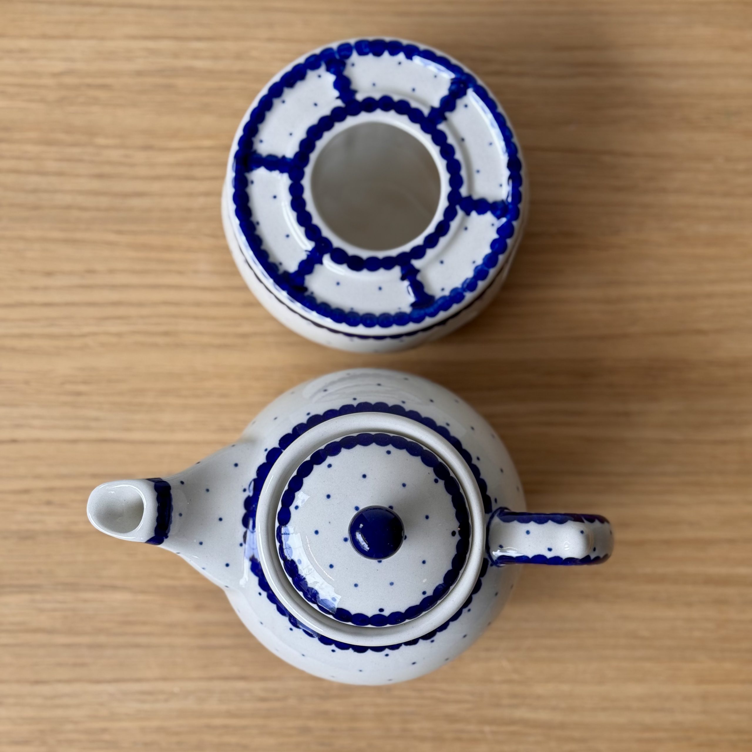 Czajnik z podgrzewaczem (B42) - 400 ml - 61A Mini kropka niebieska - obrazek 3