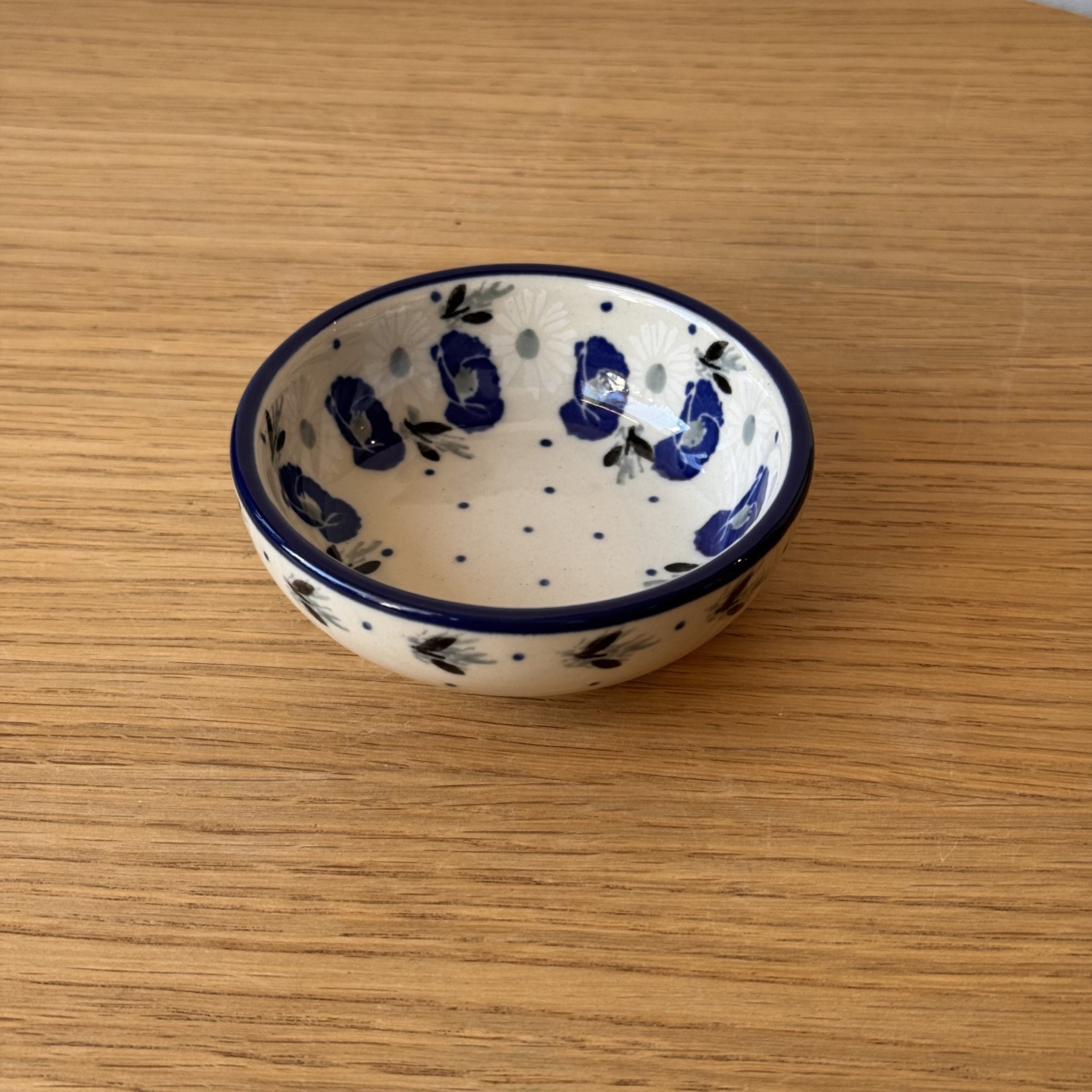 Miseczka ceramiczna (B88) - śr 9cm - 2661X Niebieskie maki - obrazek 2
