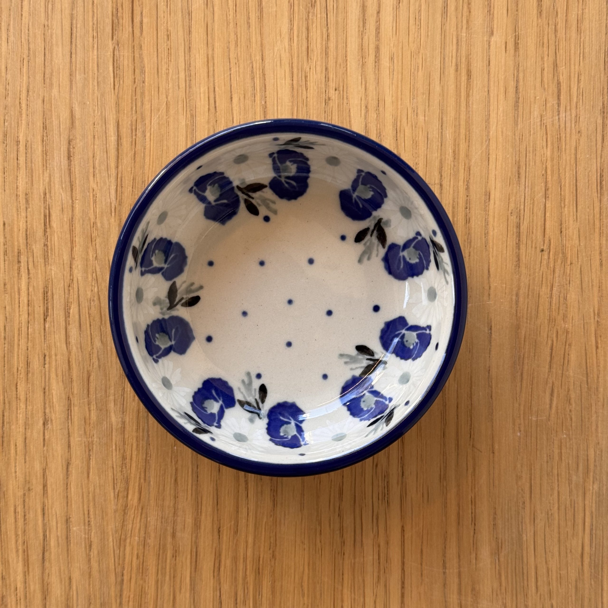 Miseczka ceramiczna (B88) - śr 9cm - 2661X Niebieskie maki - obrazek 4