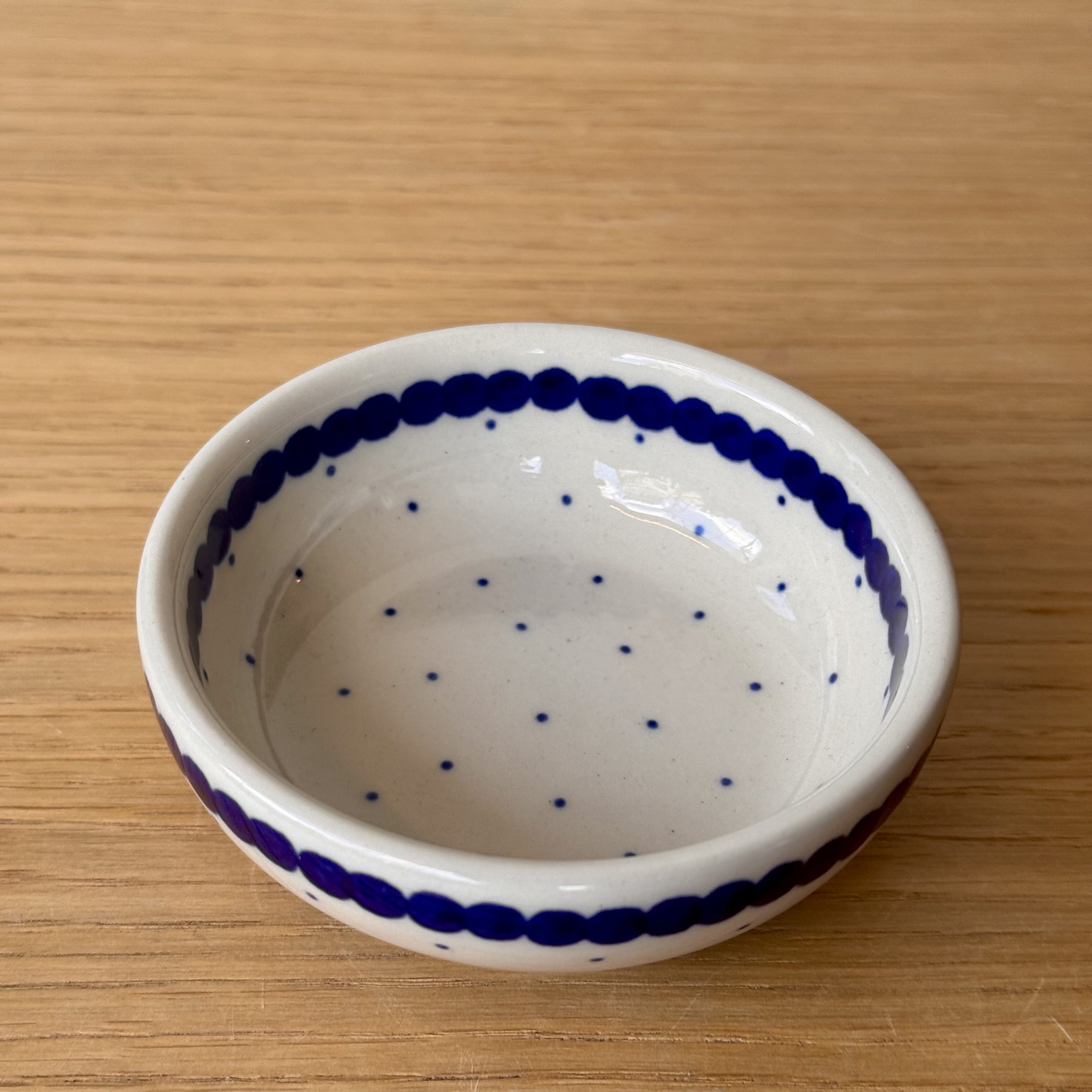 Miseczka ceramiczna (B88) - śr 9cm - 61A Mini kropka niebieska - obrazek 2