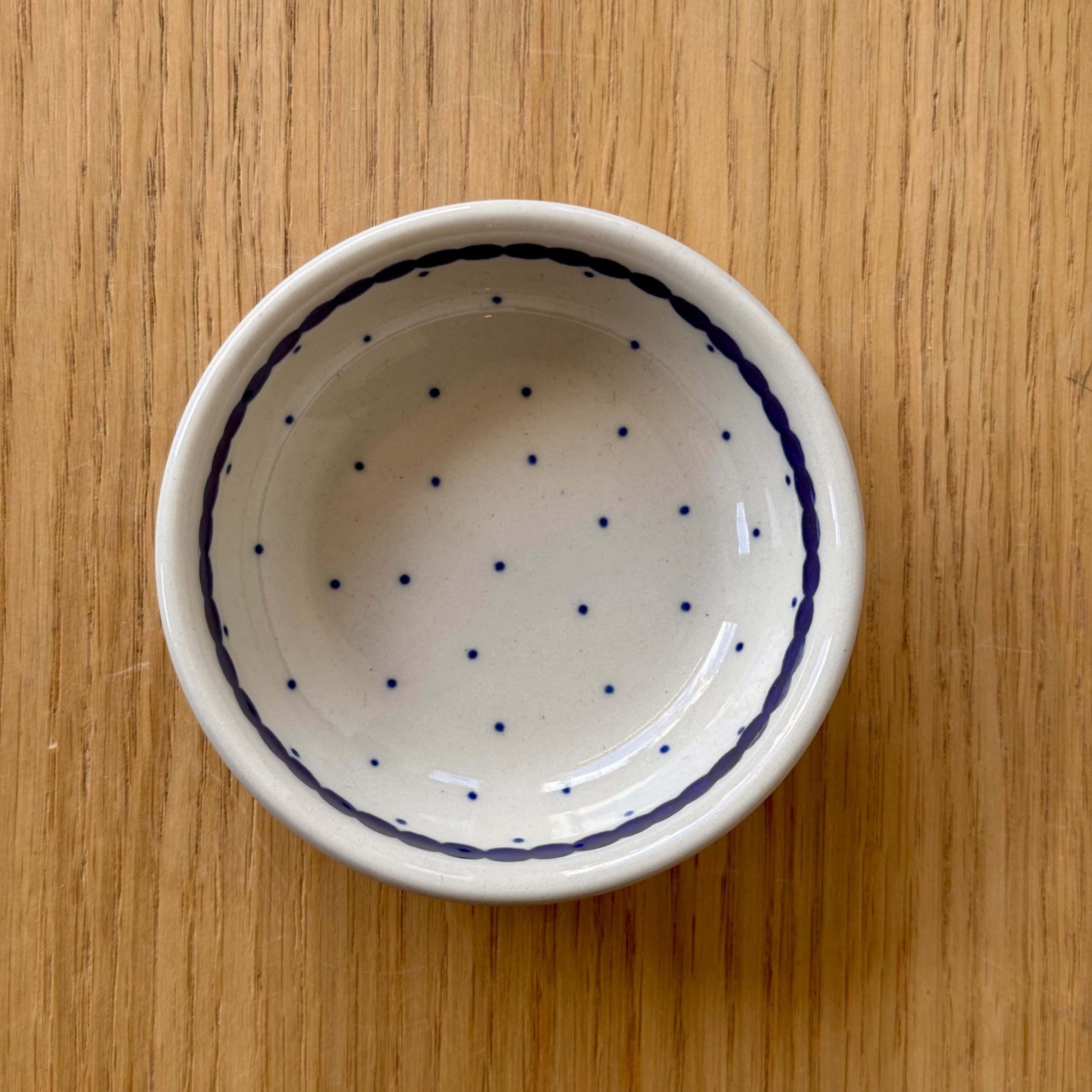 Miseczka ceramiczna (B88) - śr 9cm - 61A Mini kropka niebieska - obrazek 3