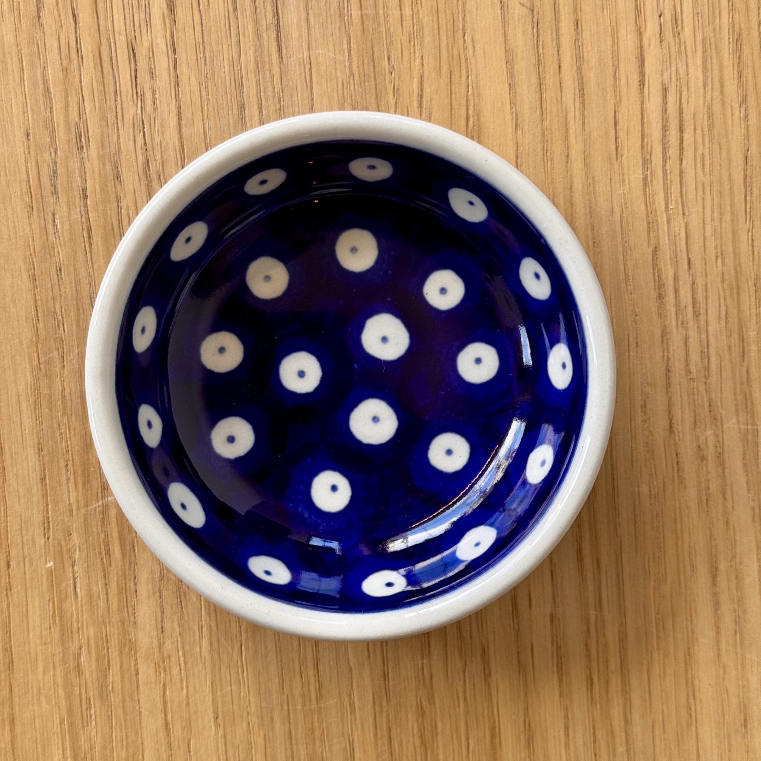 Miseczka ceramiczna (B88) - śr 9cm - 70A Klasyczne kropki - obrazek 3