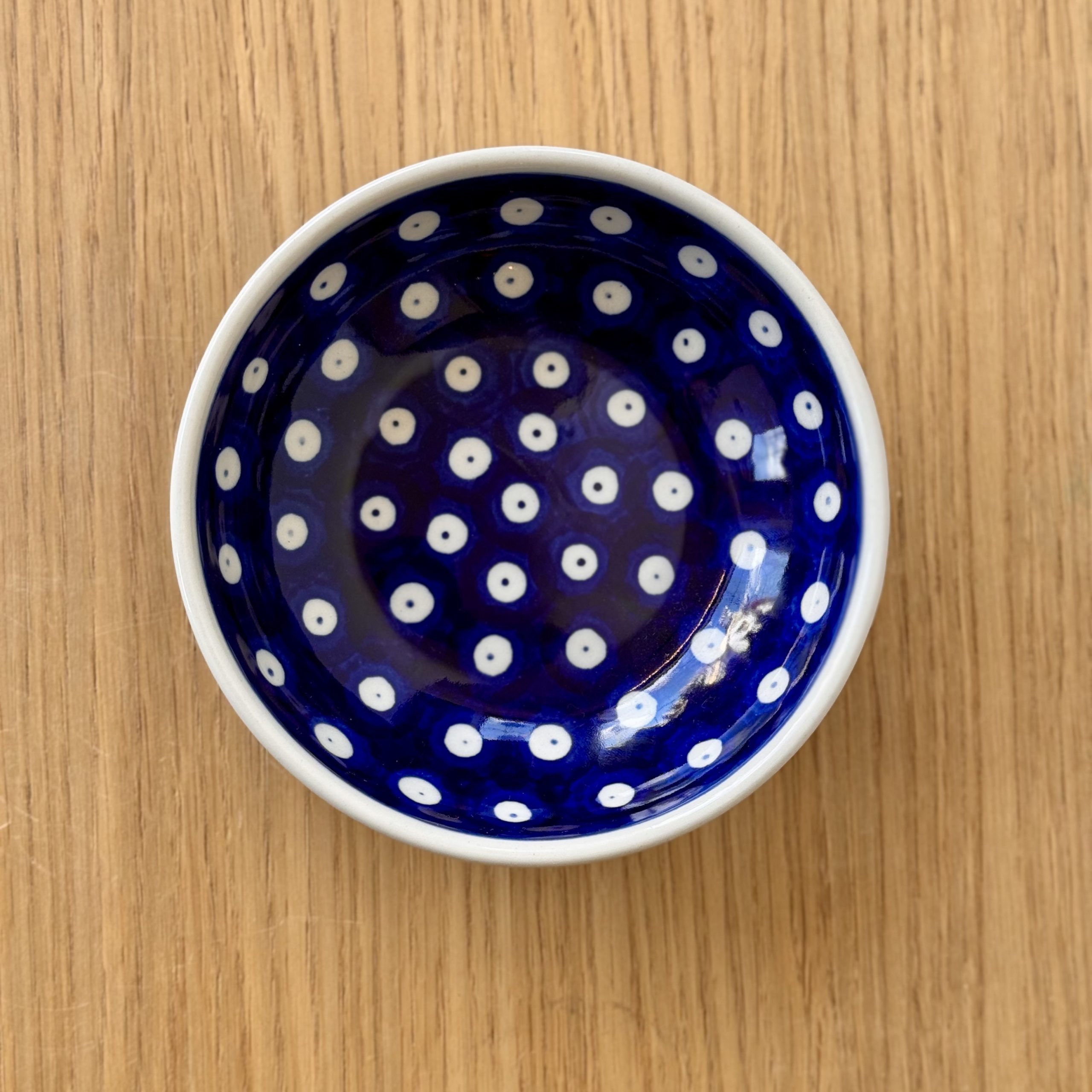 Miseczka ceramiczna (B89) - śr 13cm - 70A Klasyczne kropki - obrazek 2