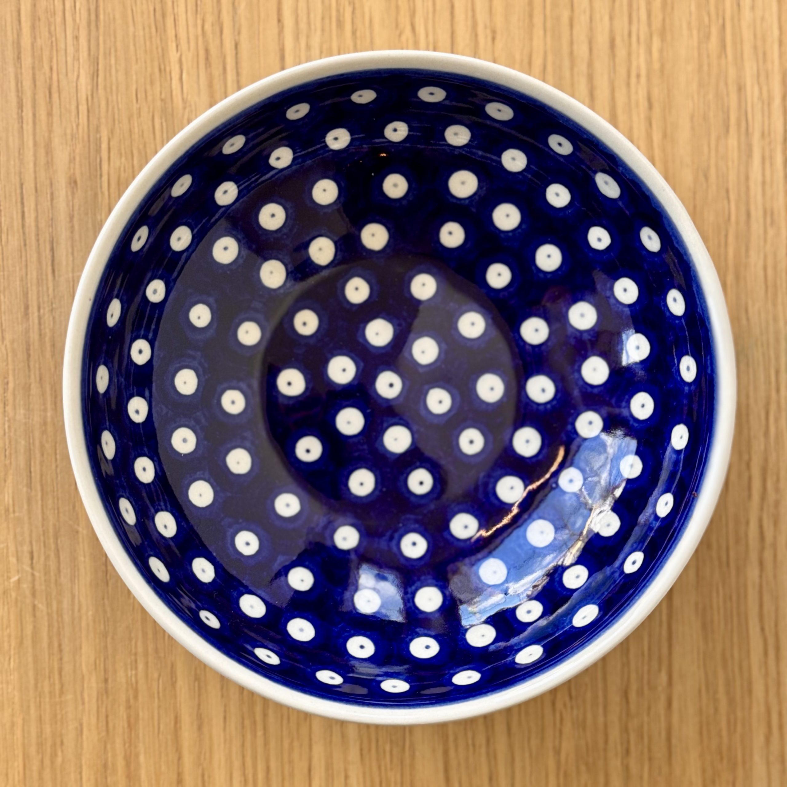 Miseczka ceramiczna (B90) - śr 17cm - 70A Klasyczne kropki - obrazek 2