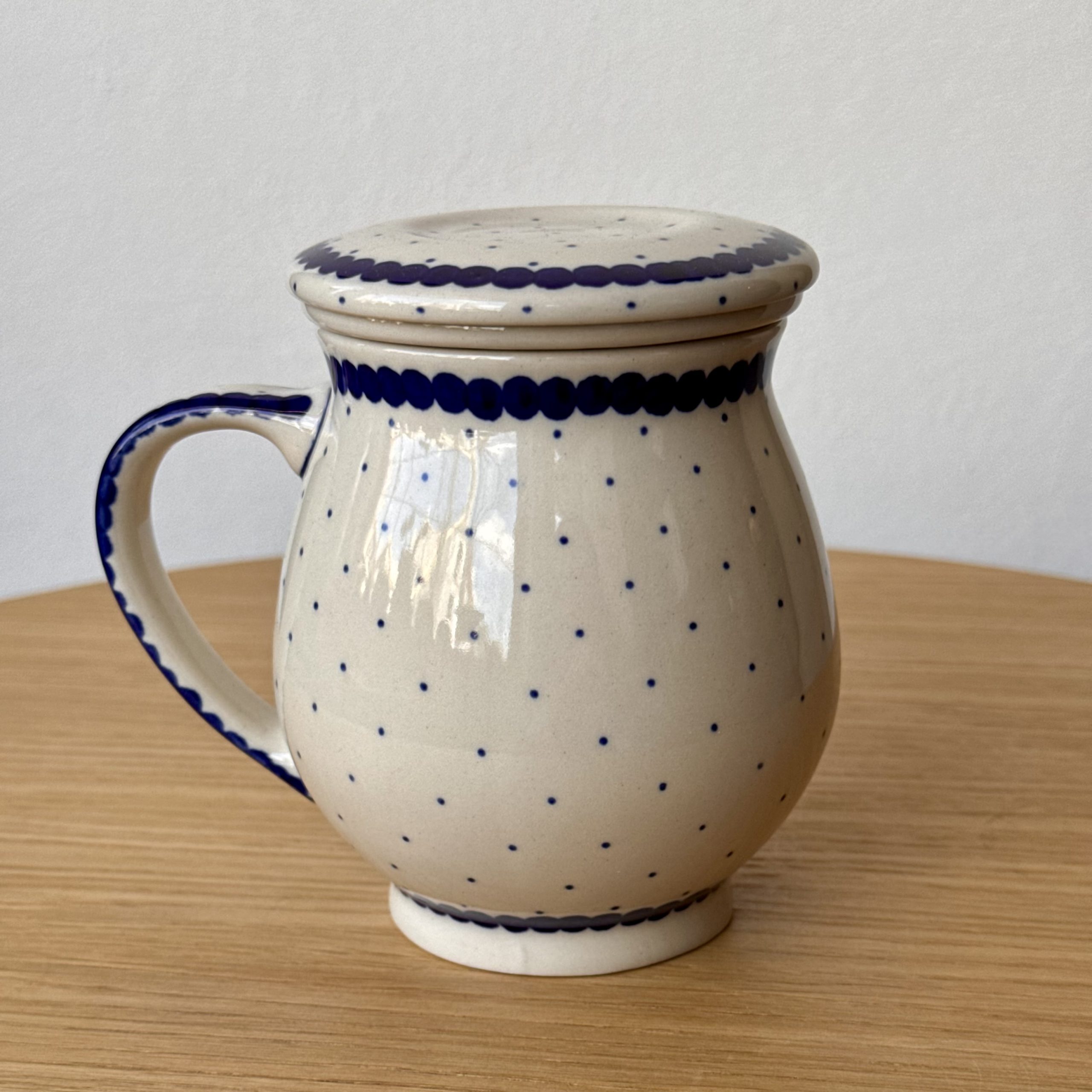 Kubek do zaparzania ziół (C47) - 400 ml - 61A Mini kropka niebieska