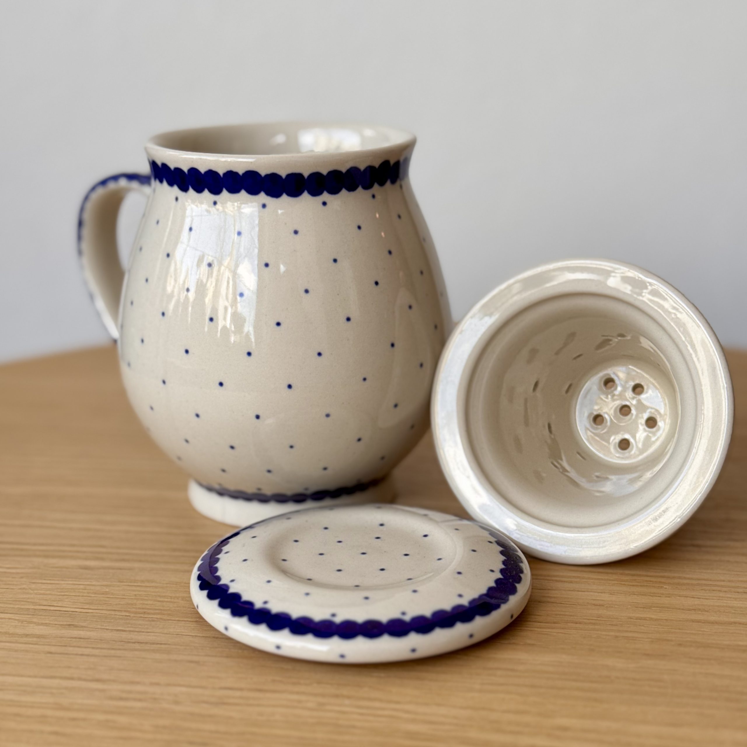 Kubek do zaparzania ziół (C47) - 400 ml - 61A Mini kropka niebieska - obrazek 2