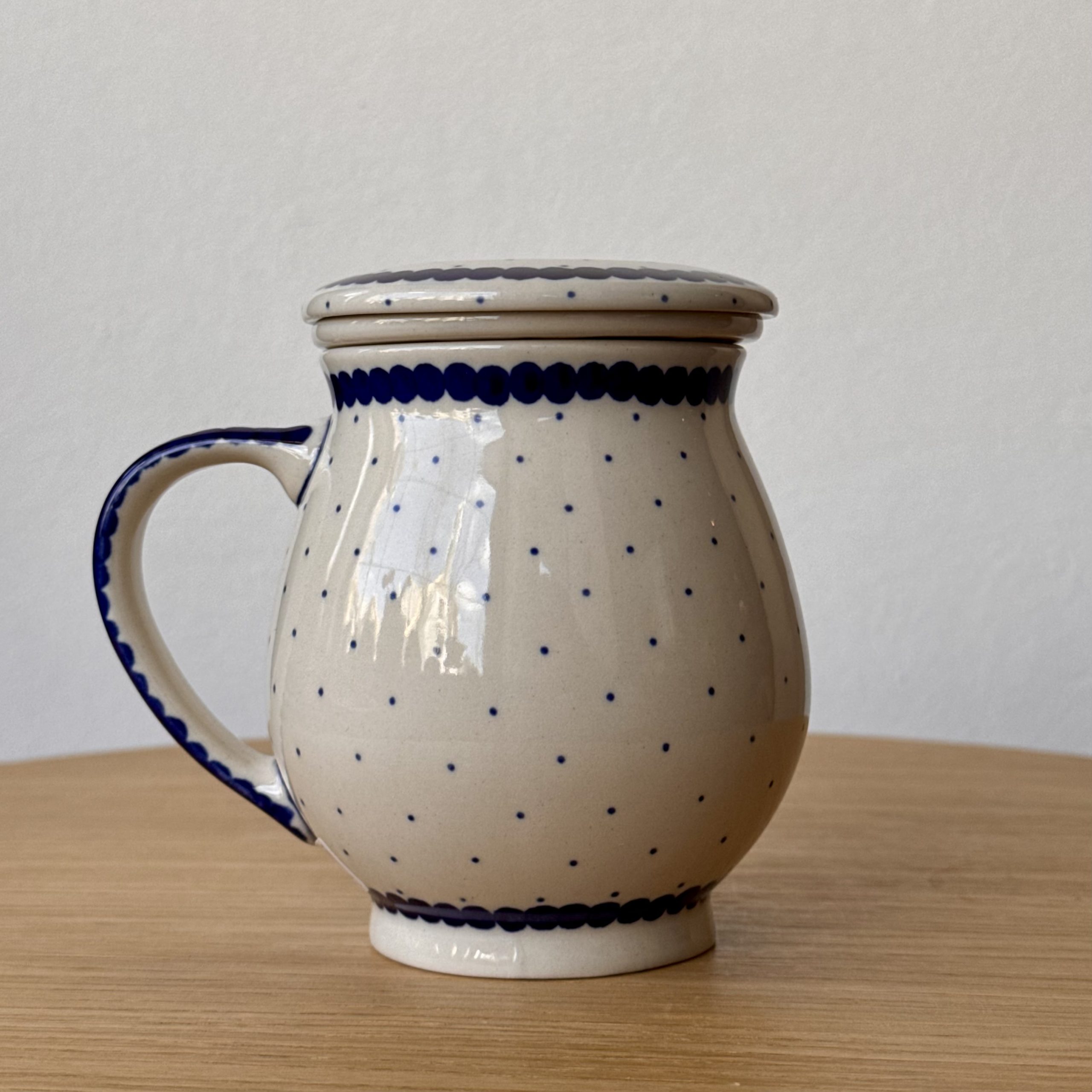 Kubek do zaparzania ziół (C47) - 400 ml - 61A Mini kropka niebieska - obrazek 3