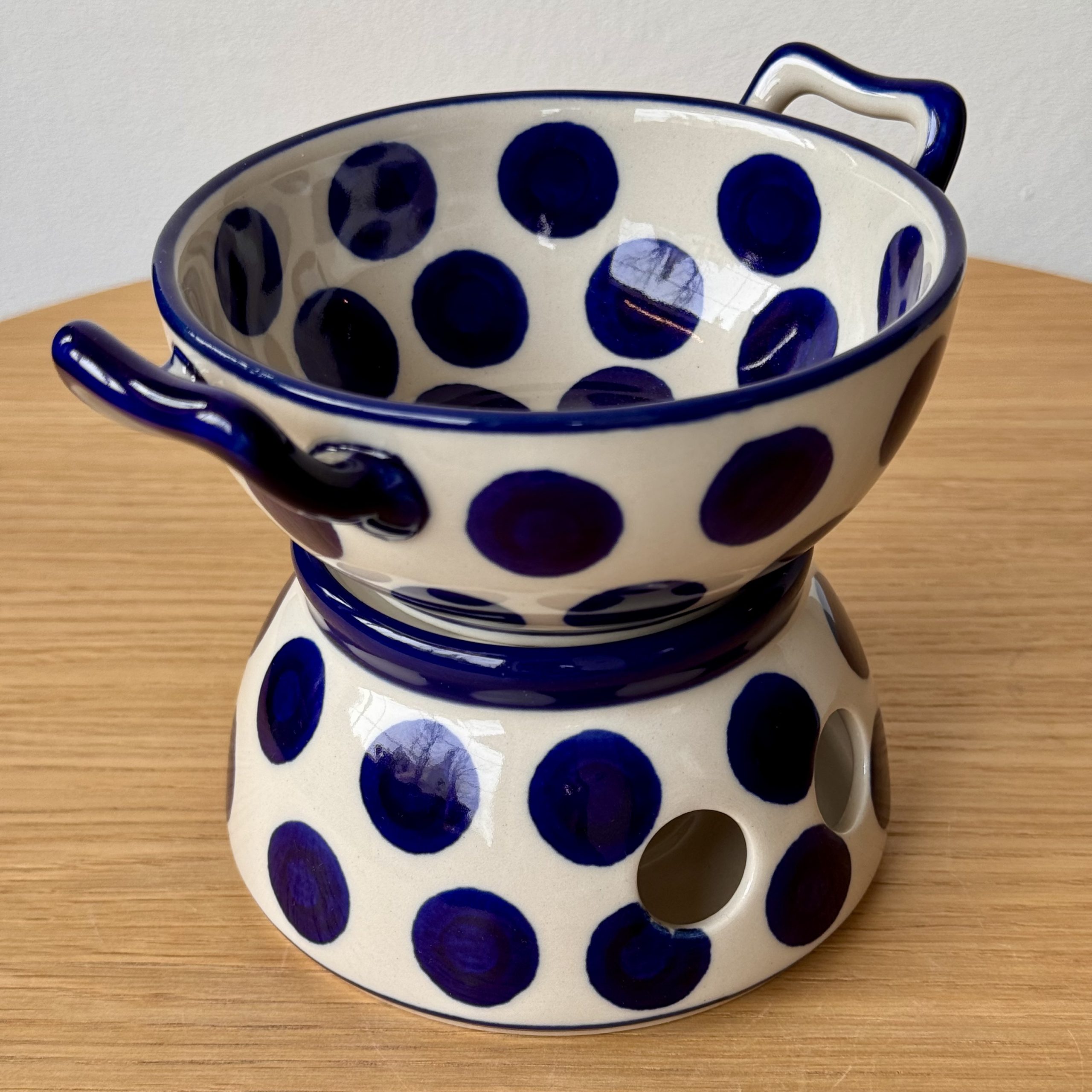 Komplet do fondue (C62) - śr 12 cm - 36X Grochy - obrazek 4