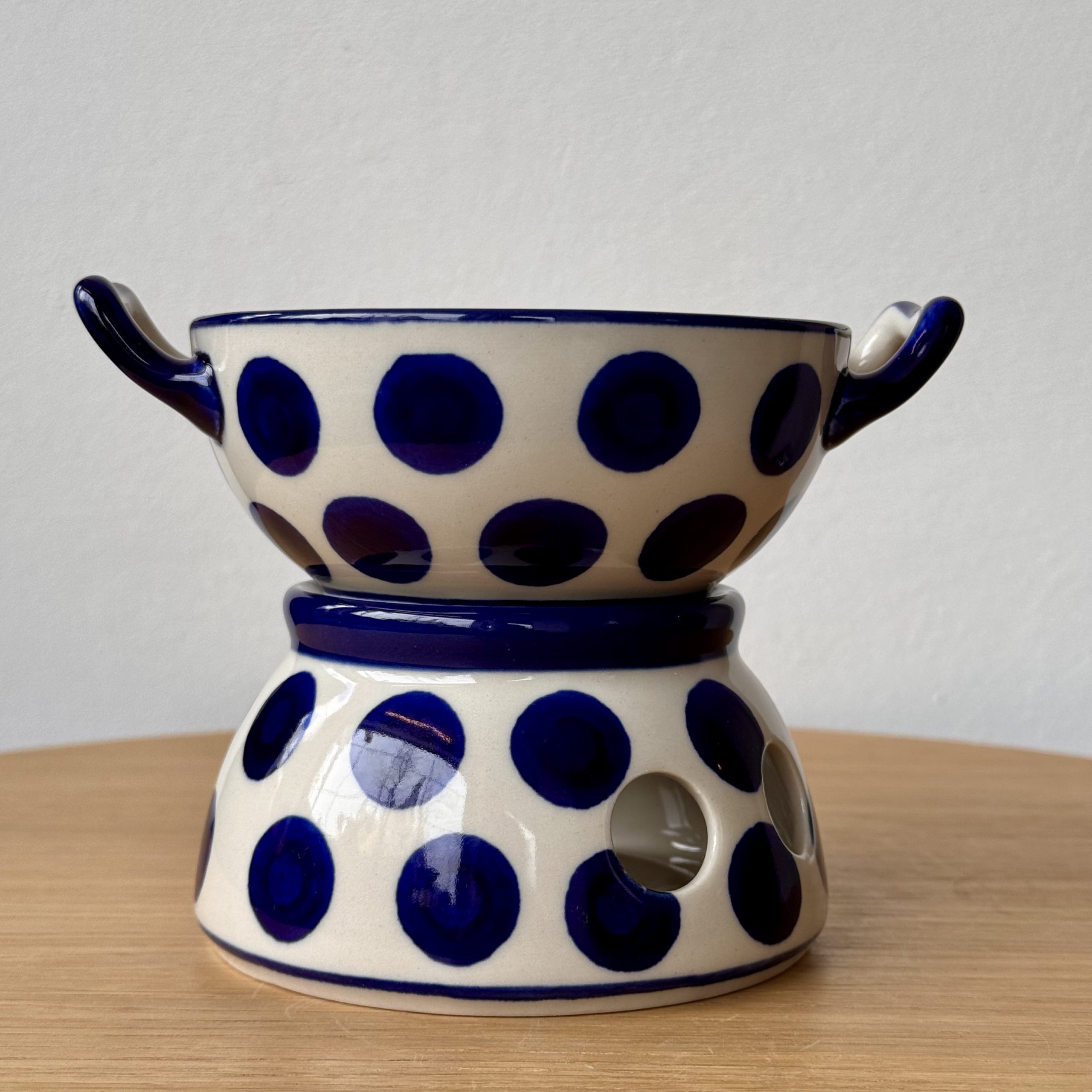 Komplet do fondue (C62) - śr 12 cm - 36X Grochy