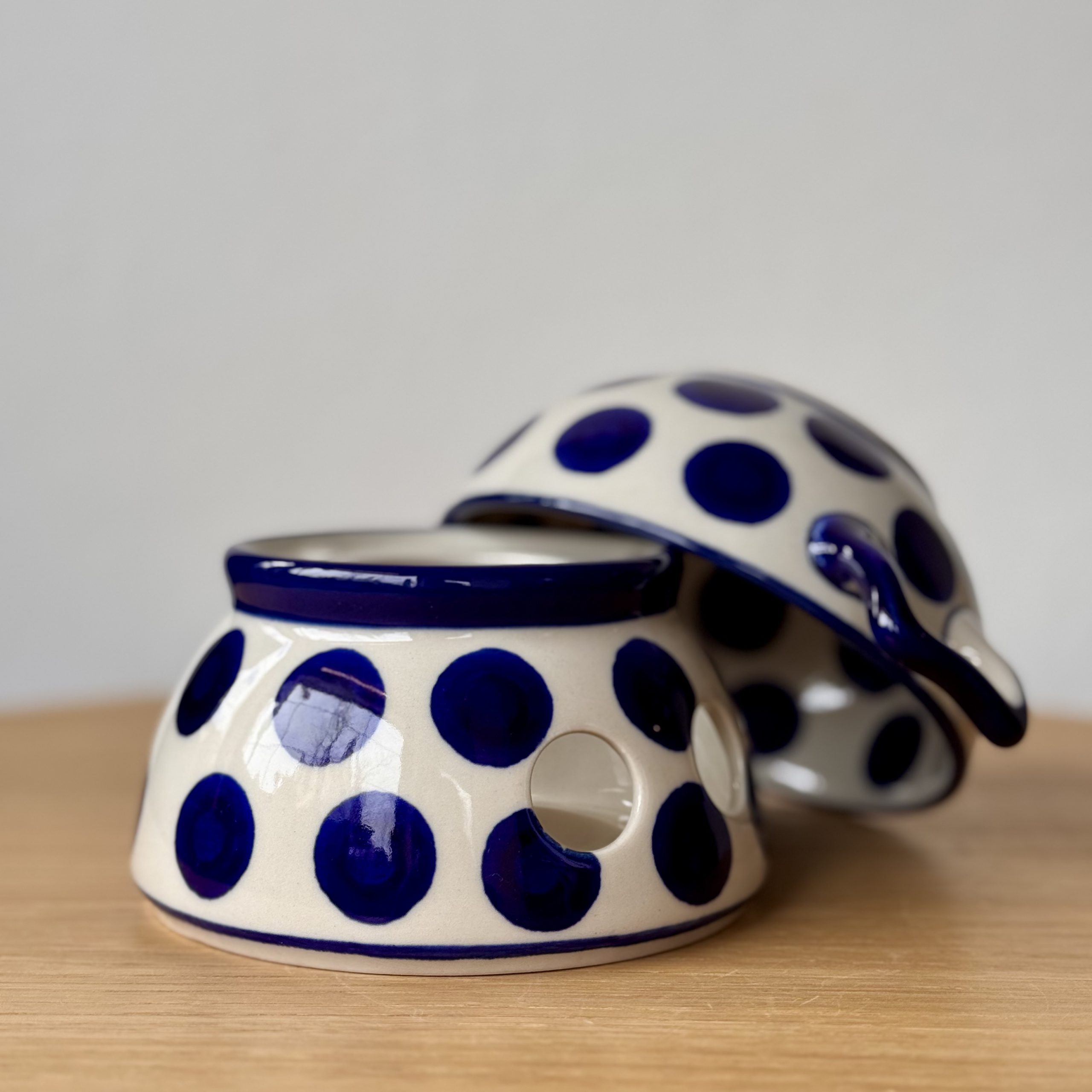Komplet do fondue (C62) - śr 12 cm - 36X Grochy - obrazek 2