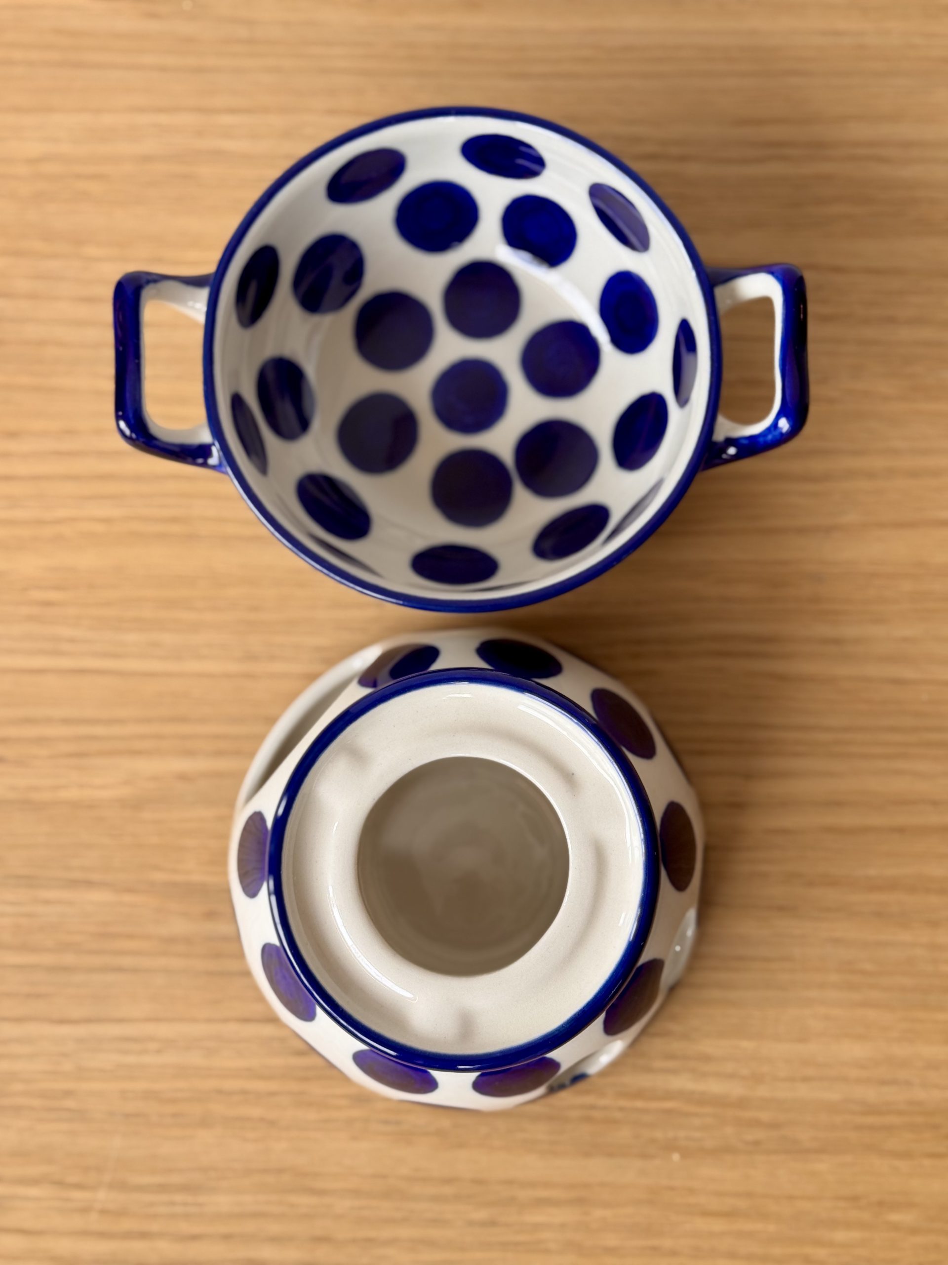 Komplet do fondue (C62) - śr 12 cm - 36X Grochy - obrazek 3